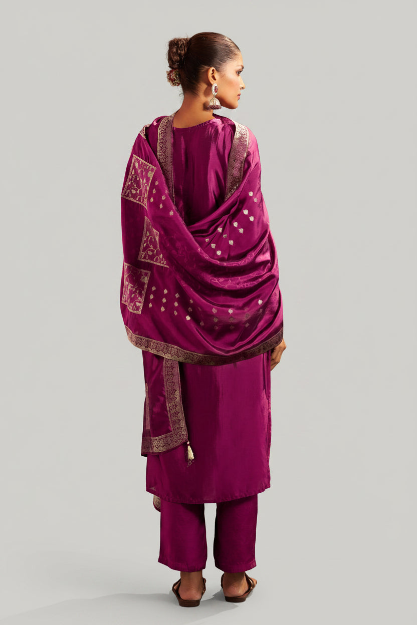 Rani Handworked Silk Festive Kurta Set