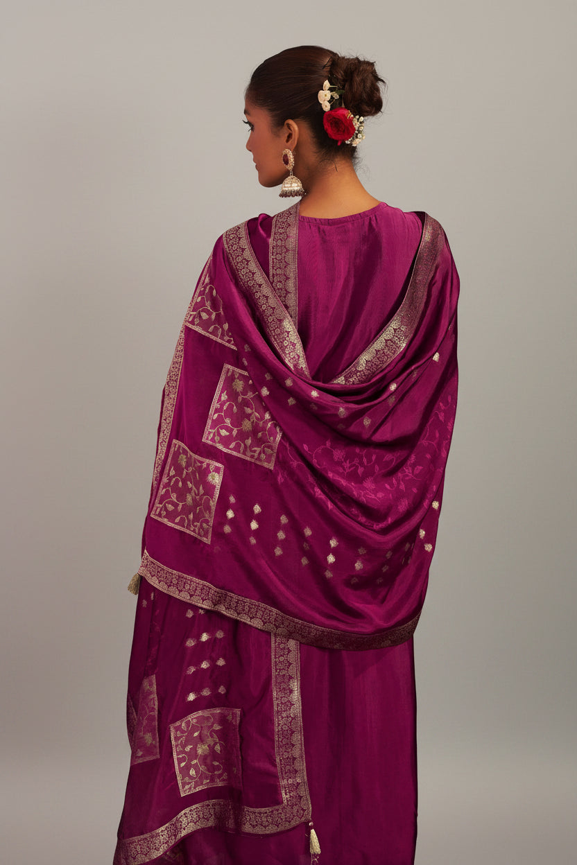 Rani Handworked Silk Festive Kurta Set