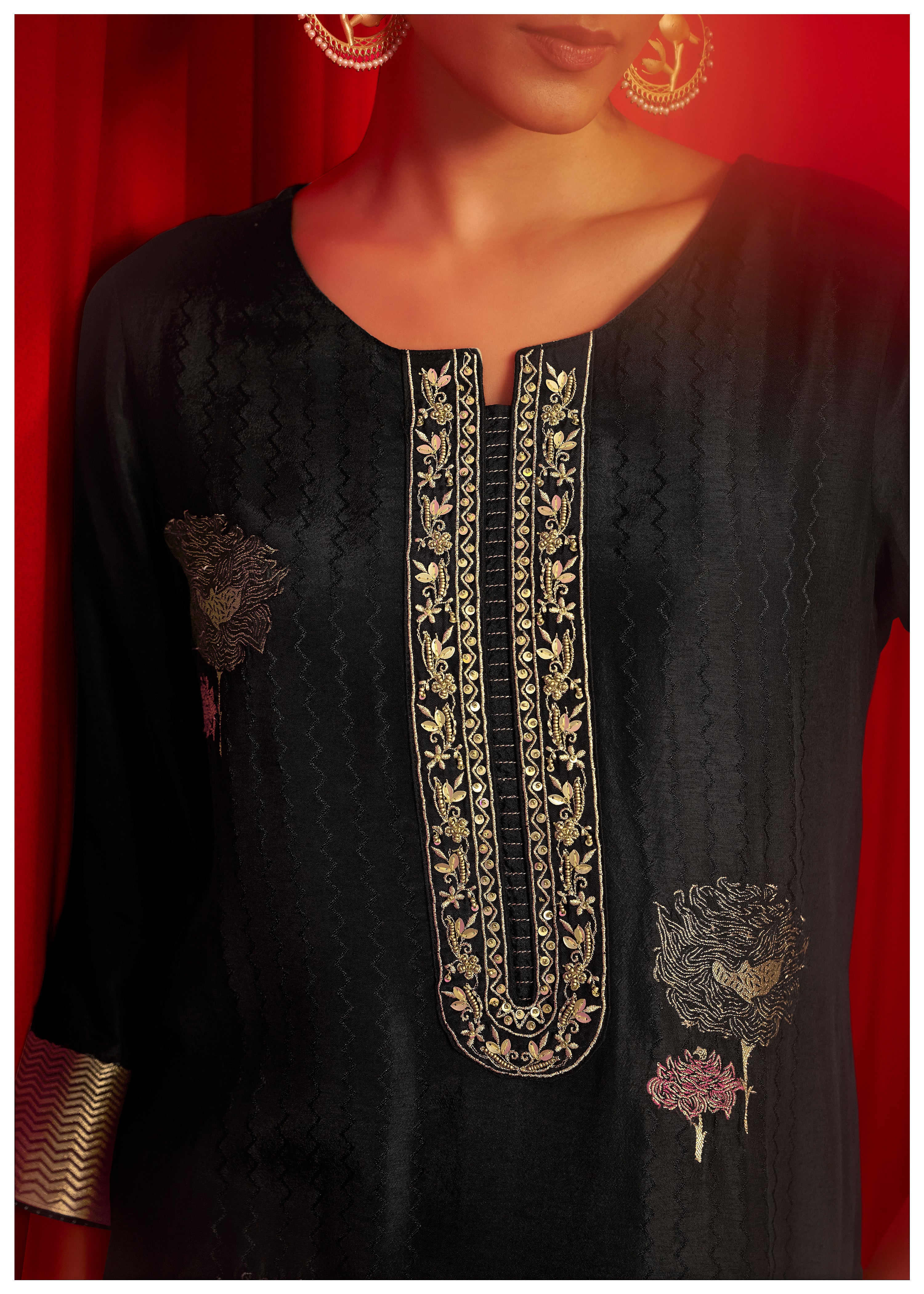 Viscose Silk Jacquard Set