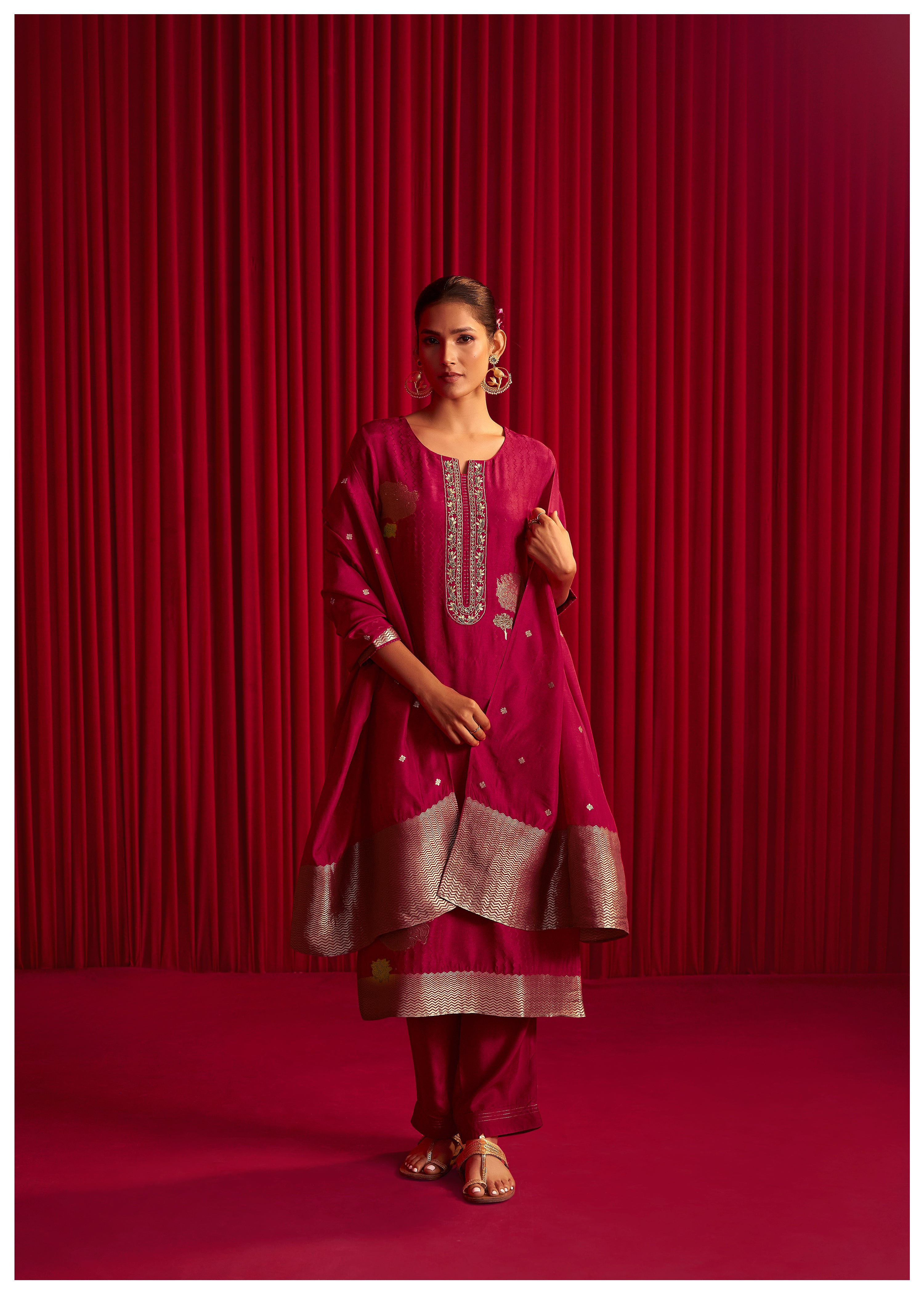 Viscose Silk Jacquard Set