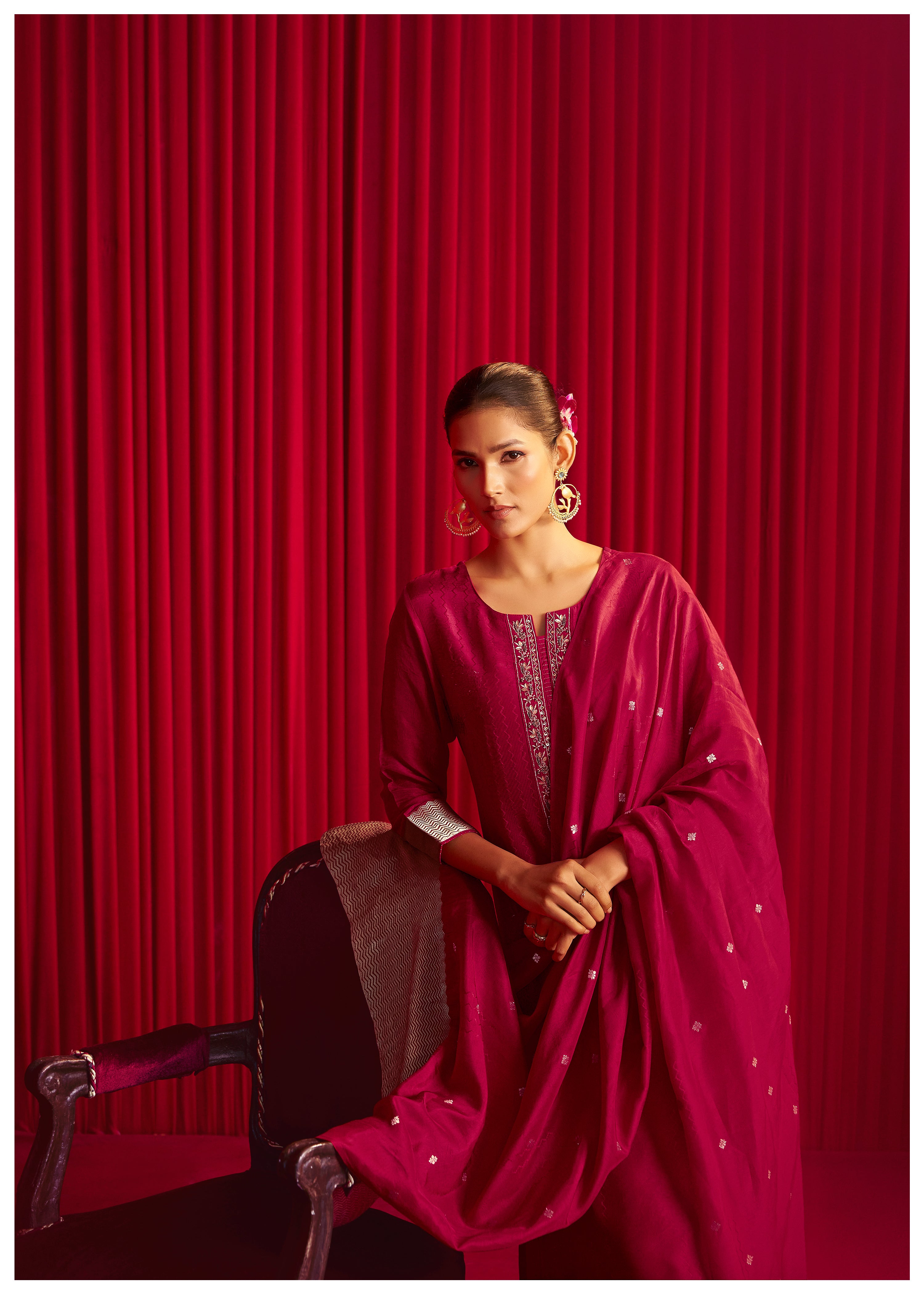 Viscose Silk Jacquard Set