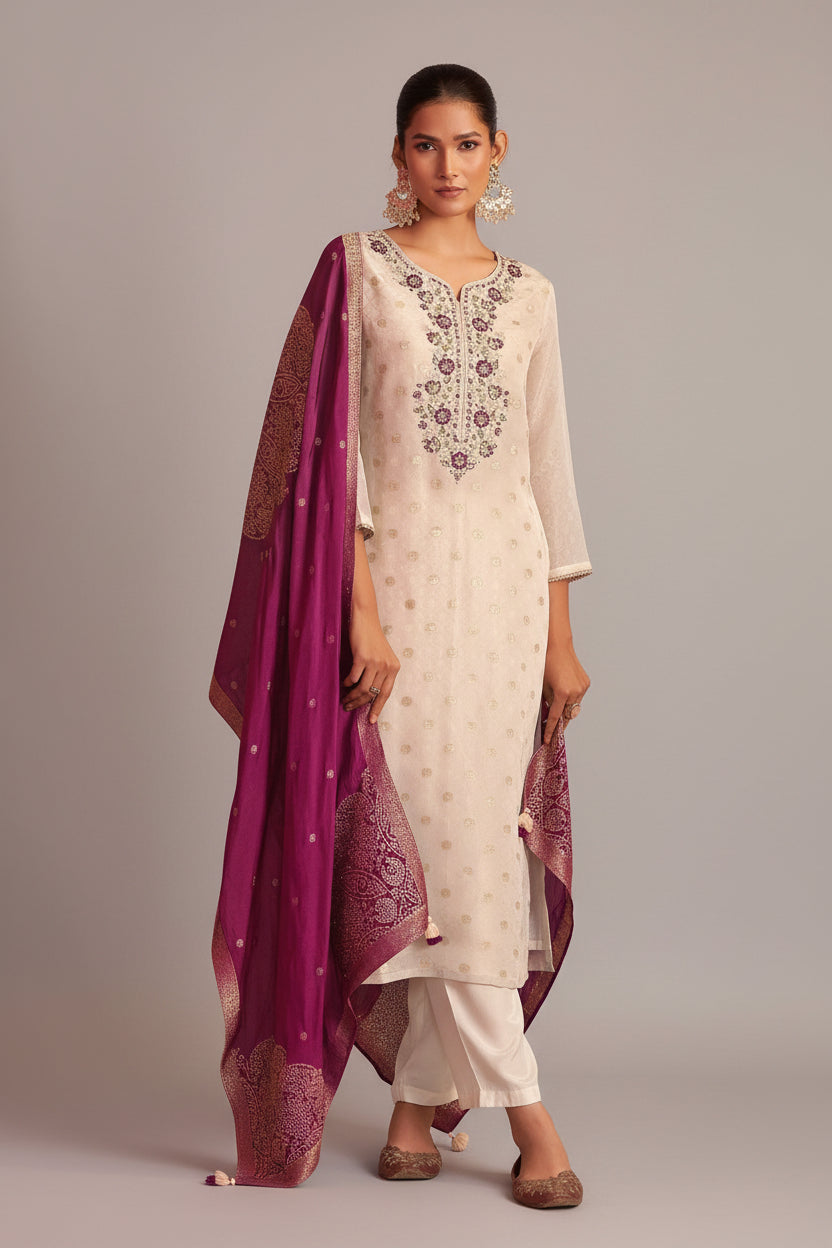 Tissue Organza Kurta Set