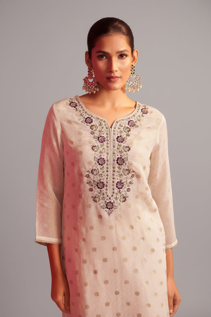 Tissue Organza Kurta Set