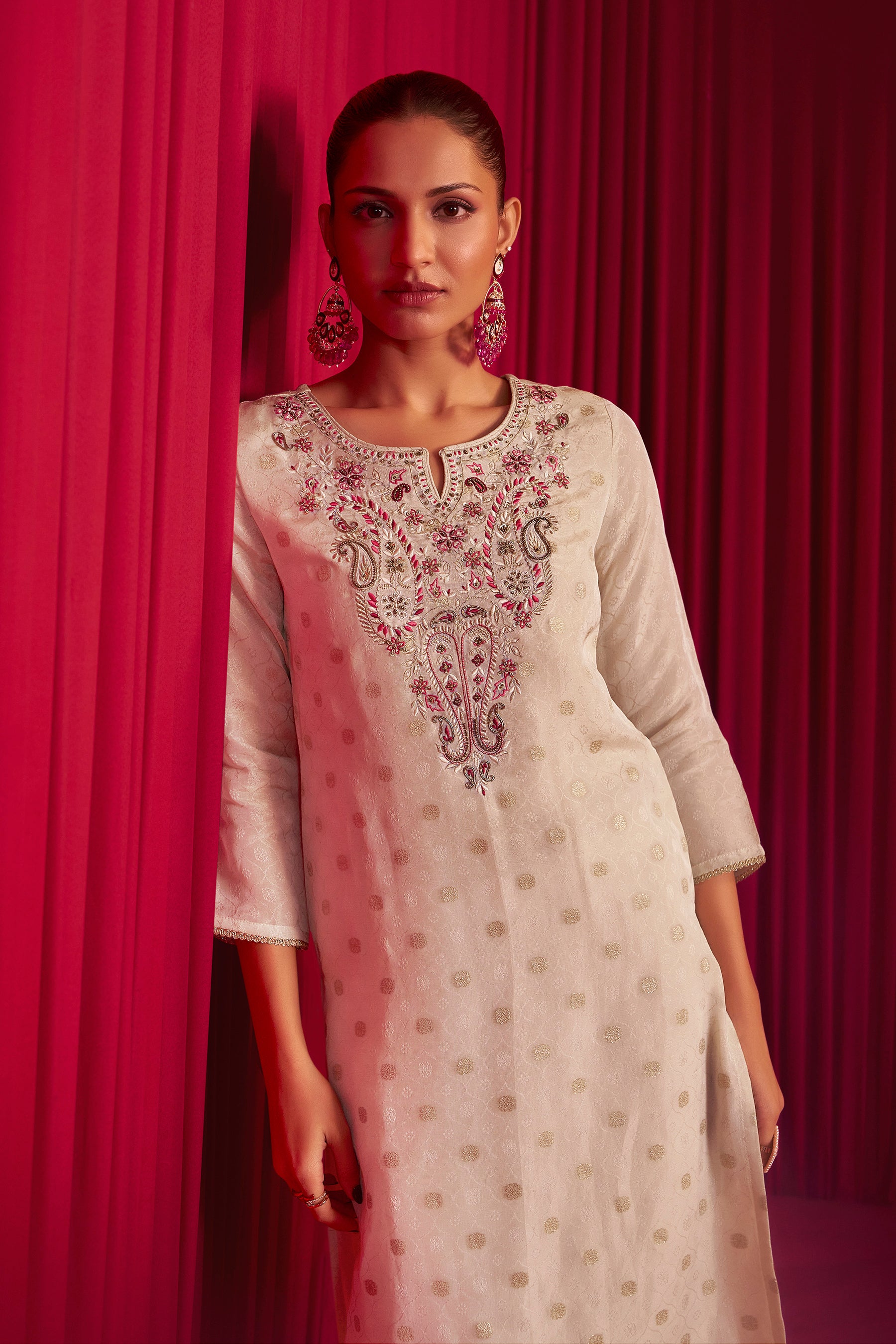 Embroidered Tissue Organza Set