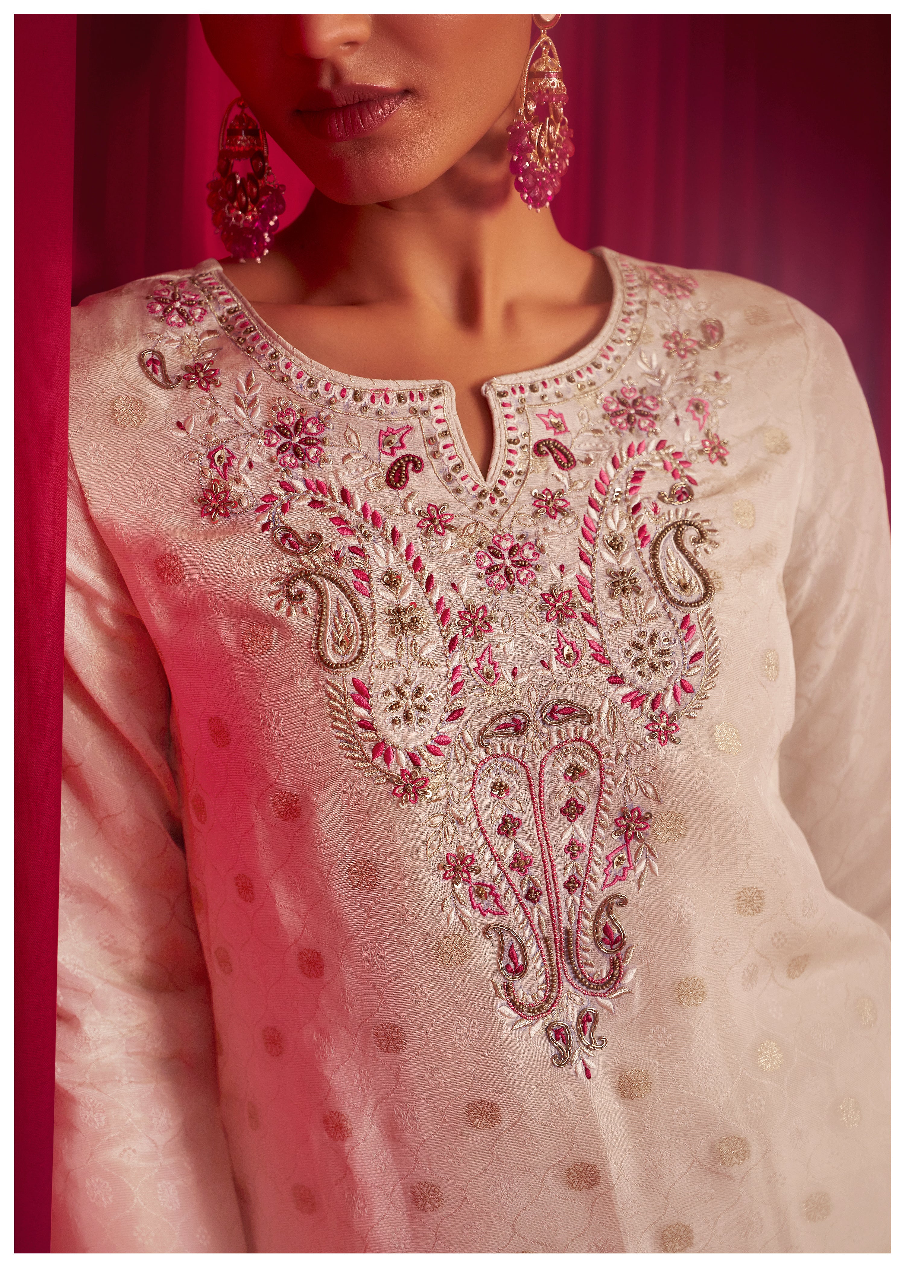 Embroidered Tissue Organza Set