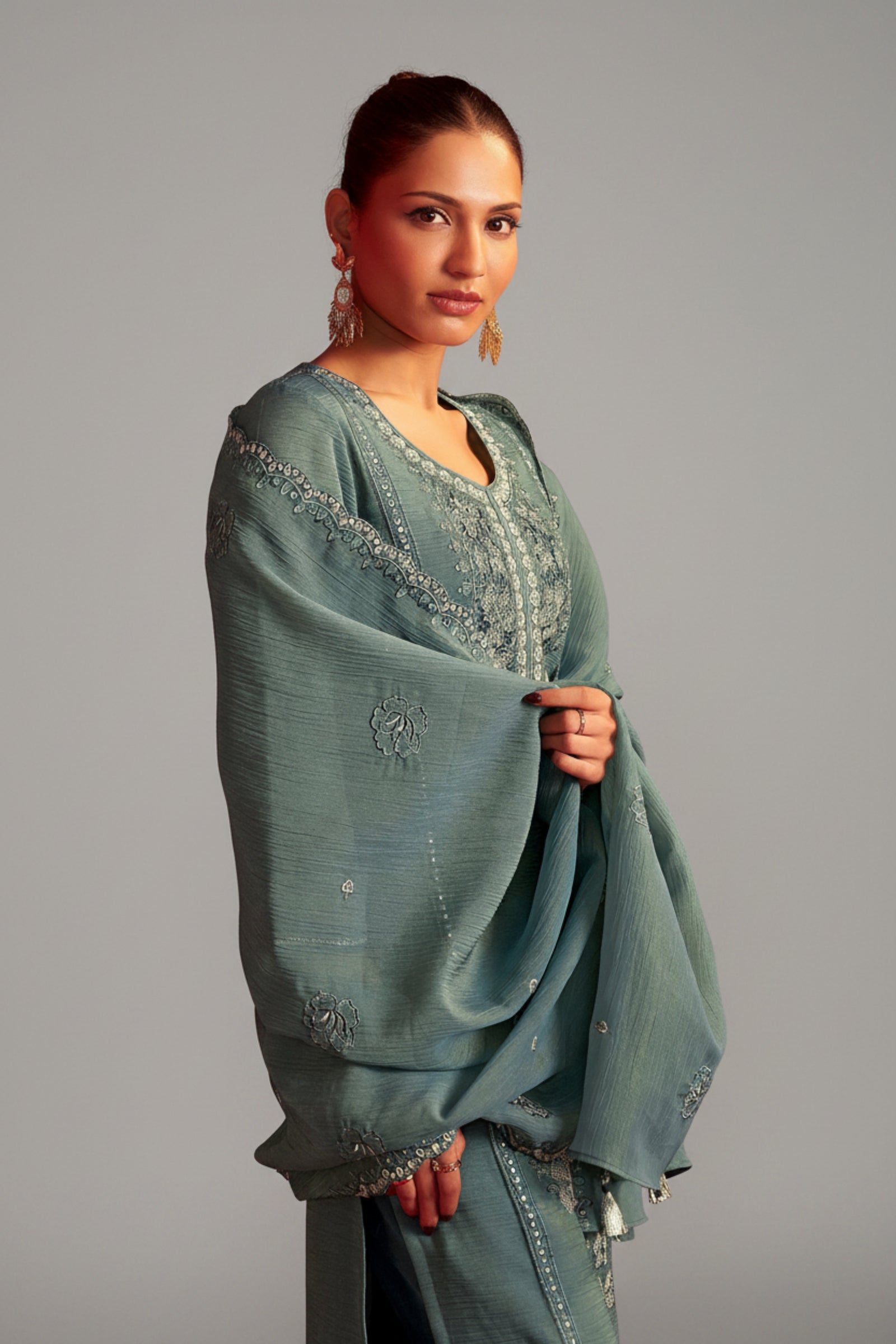Rama Handworked Silk Festive Kurta Set