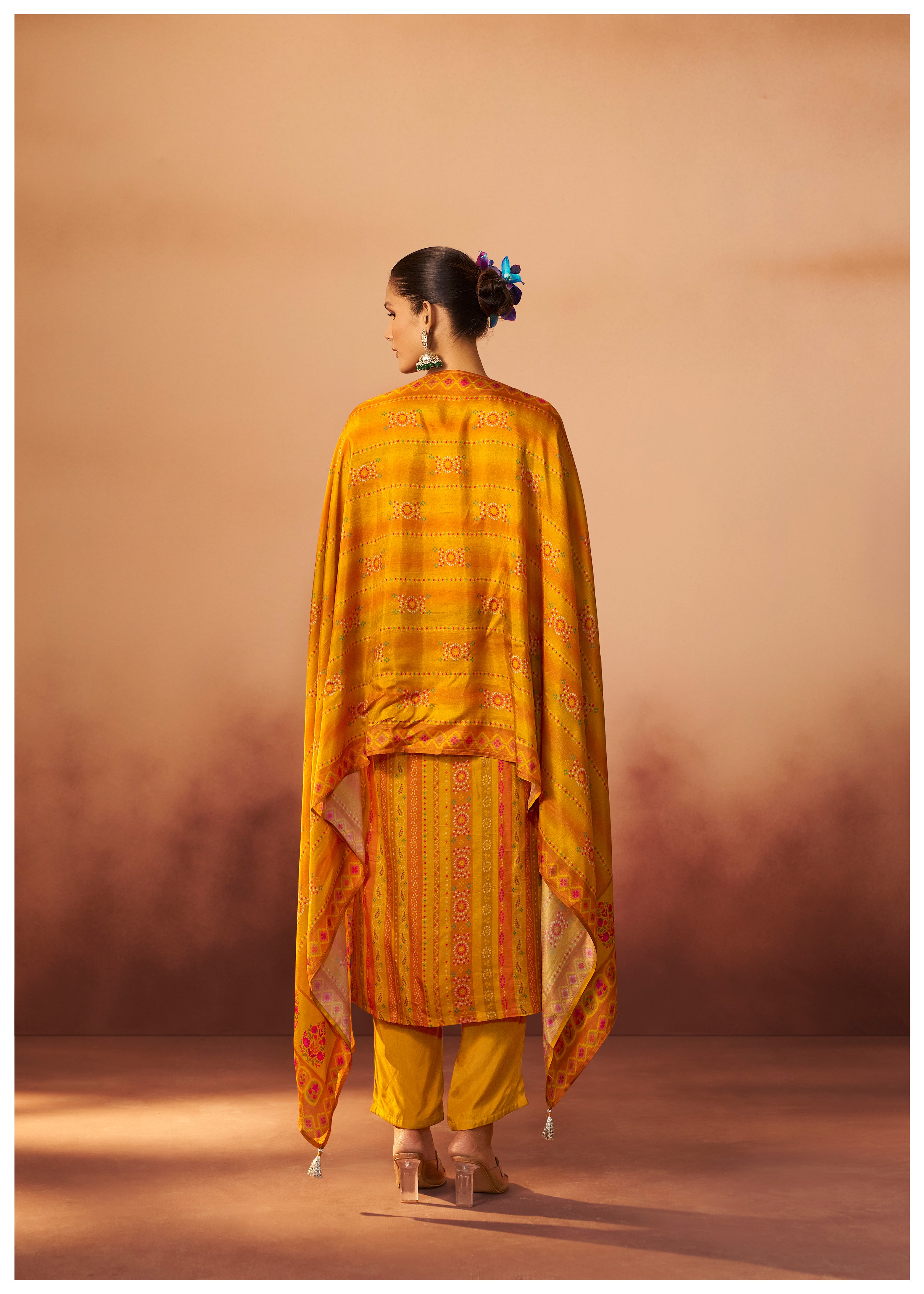 Position Print Russian Silk Kurta Set