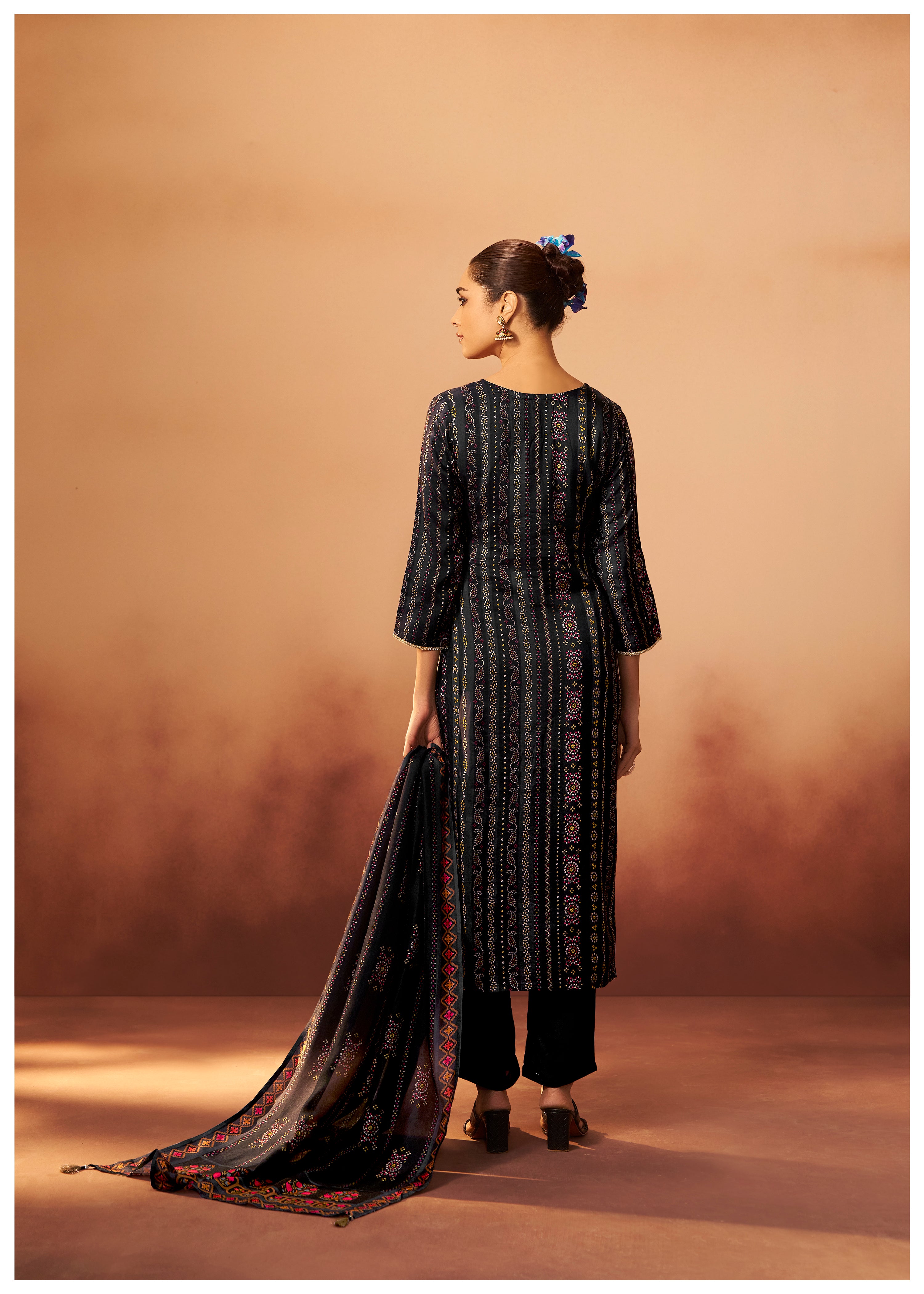 Position Print Russian Silk Kurta Set