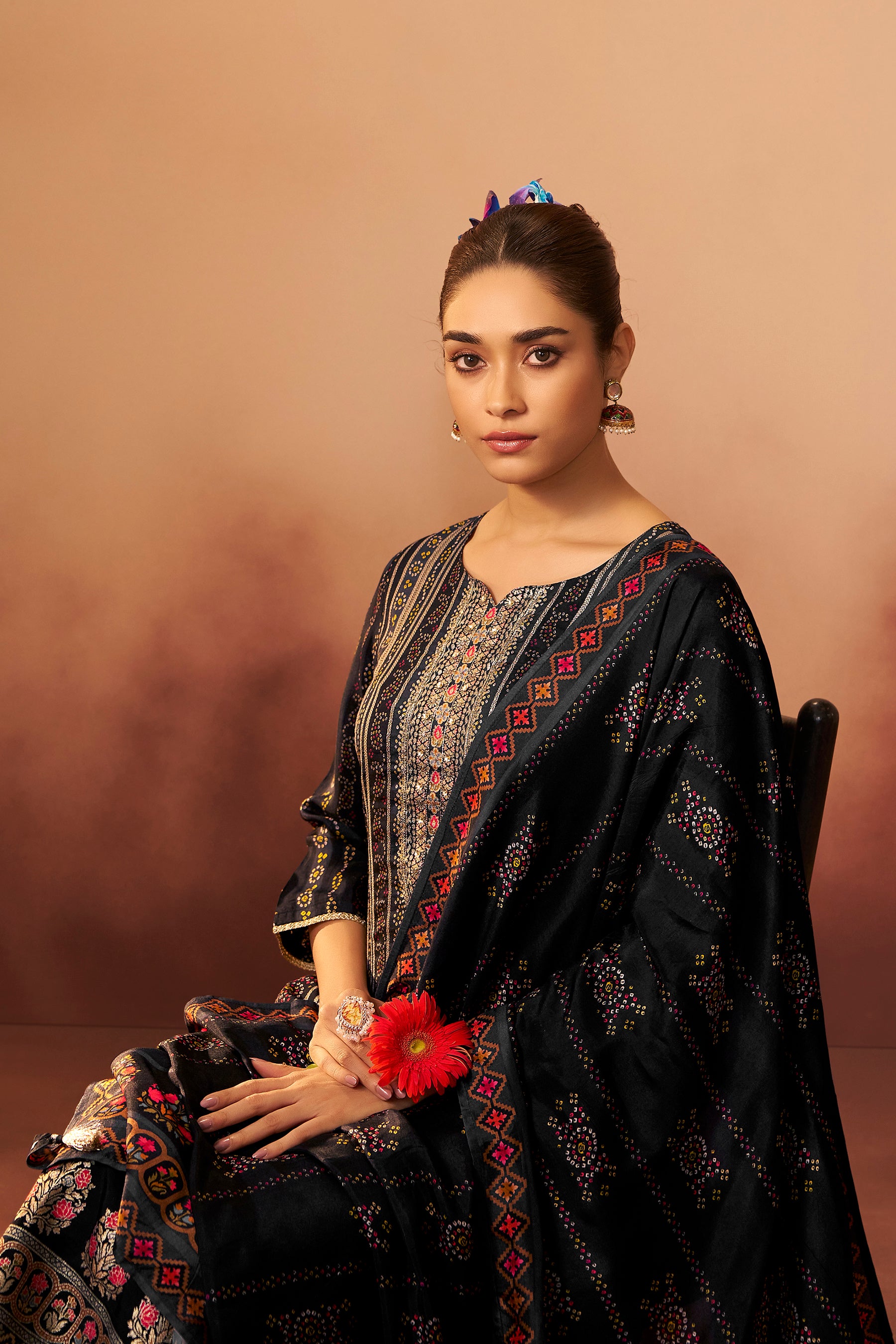 Position Print Russian Silk Kurta Set