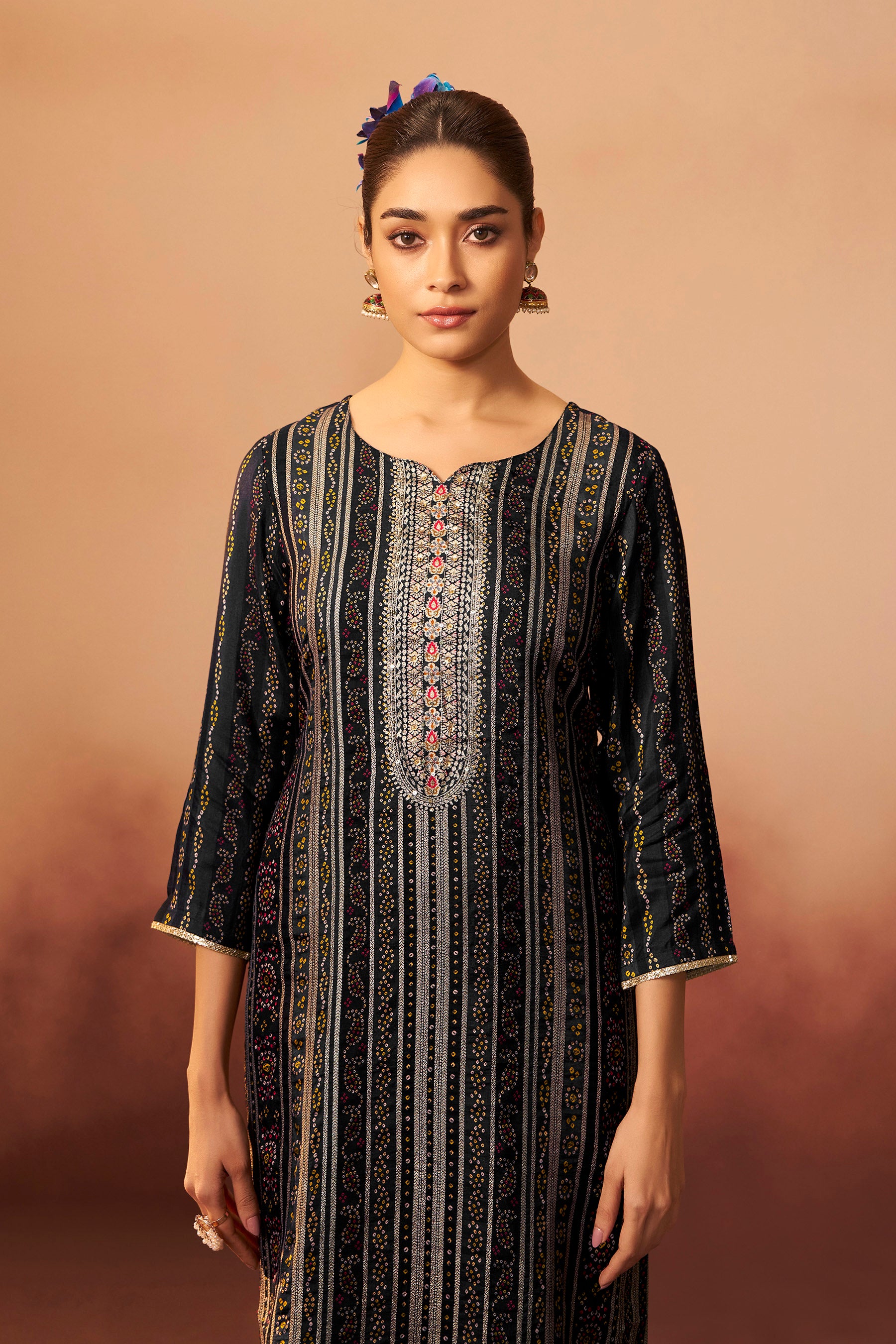 Position Print Russian Silk Kurta Set