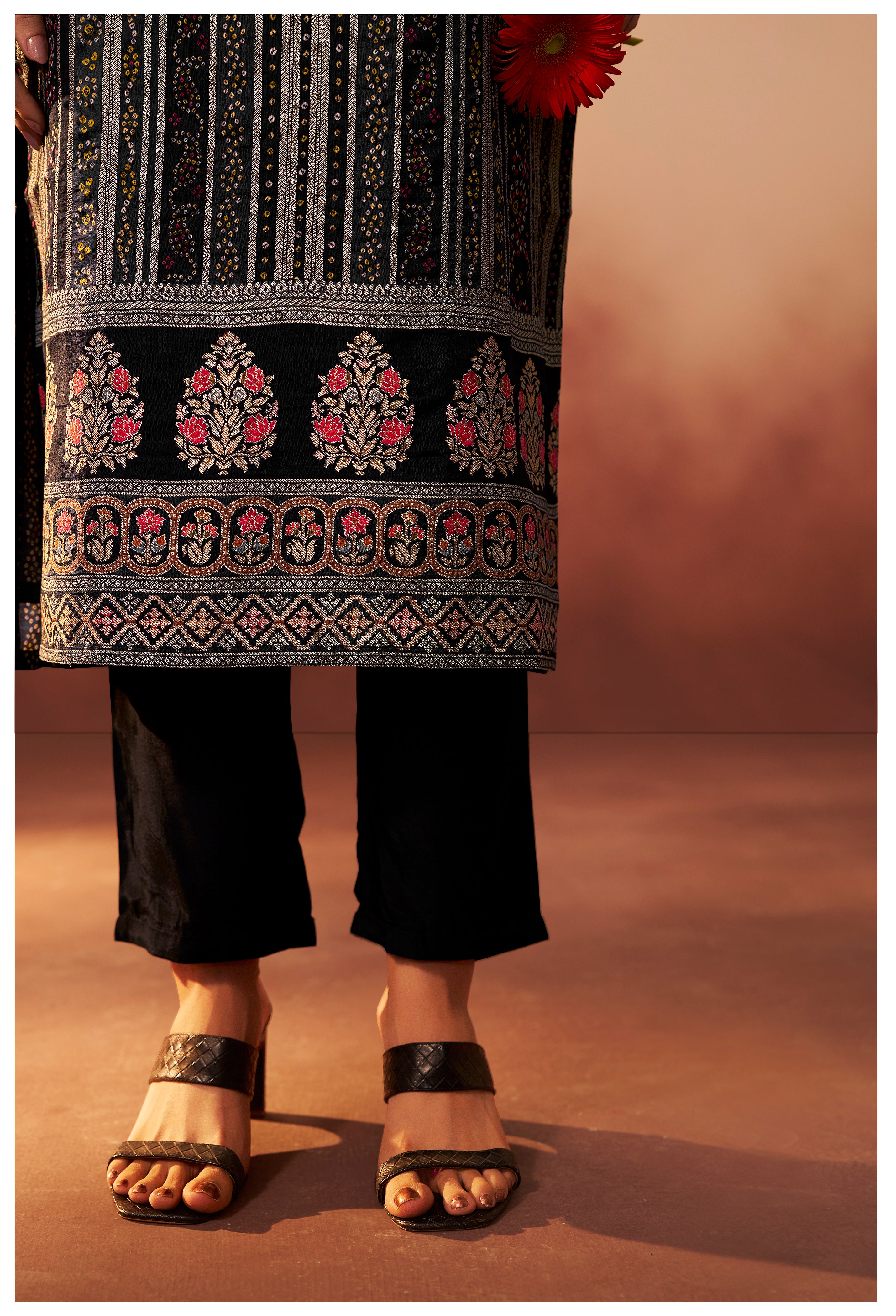 Position Print Russian Silk Kurta Set