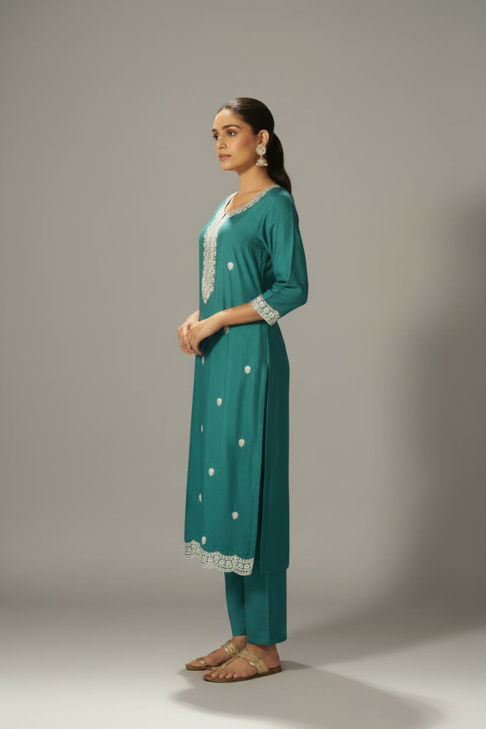 Rama Rani Chinnon Embroidered Festive Set