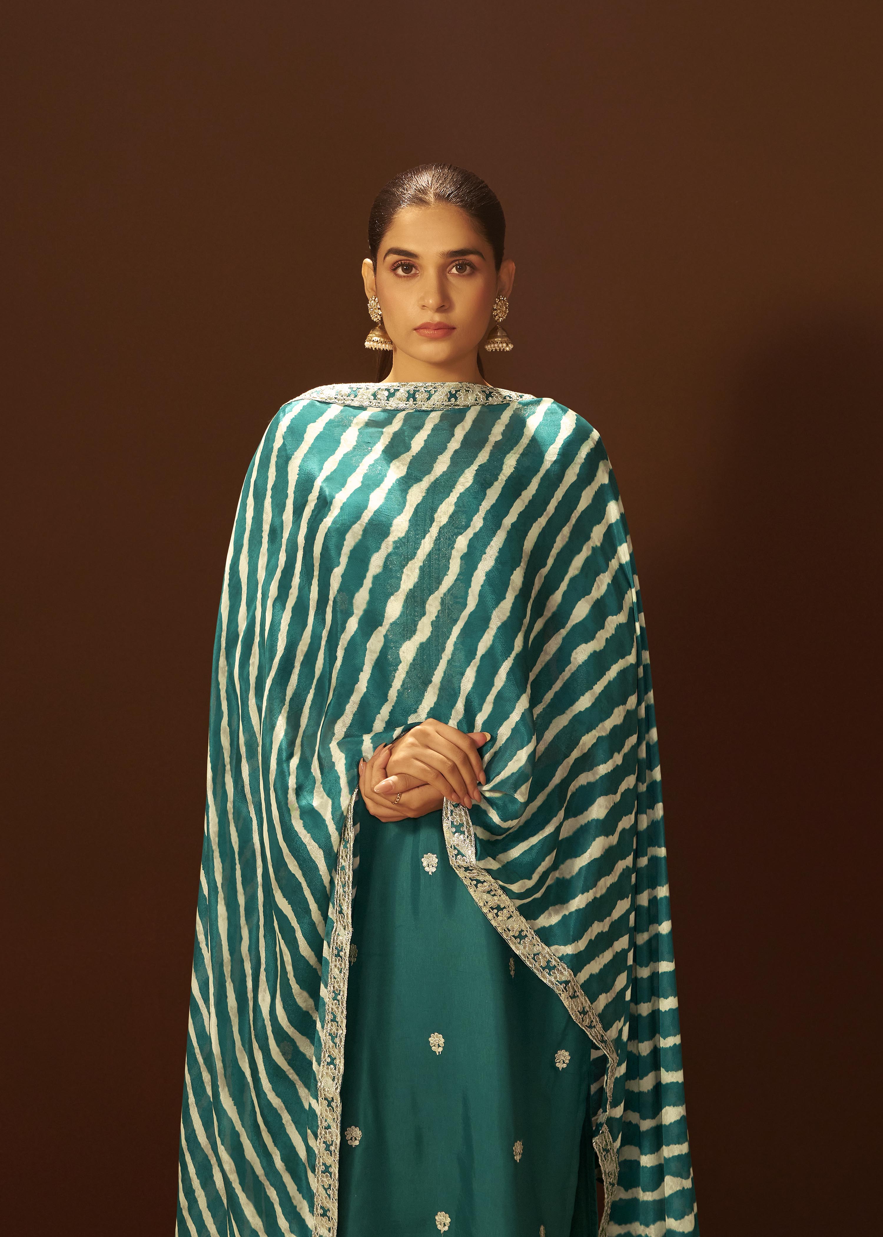 Rama Rani Chinnon Embroidered Festive Set