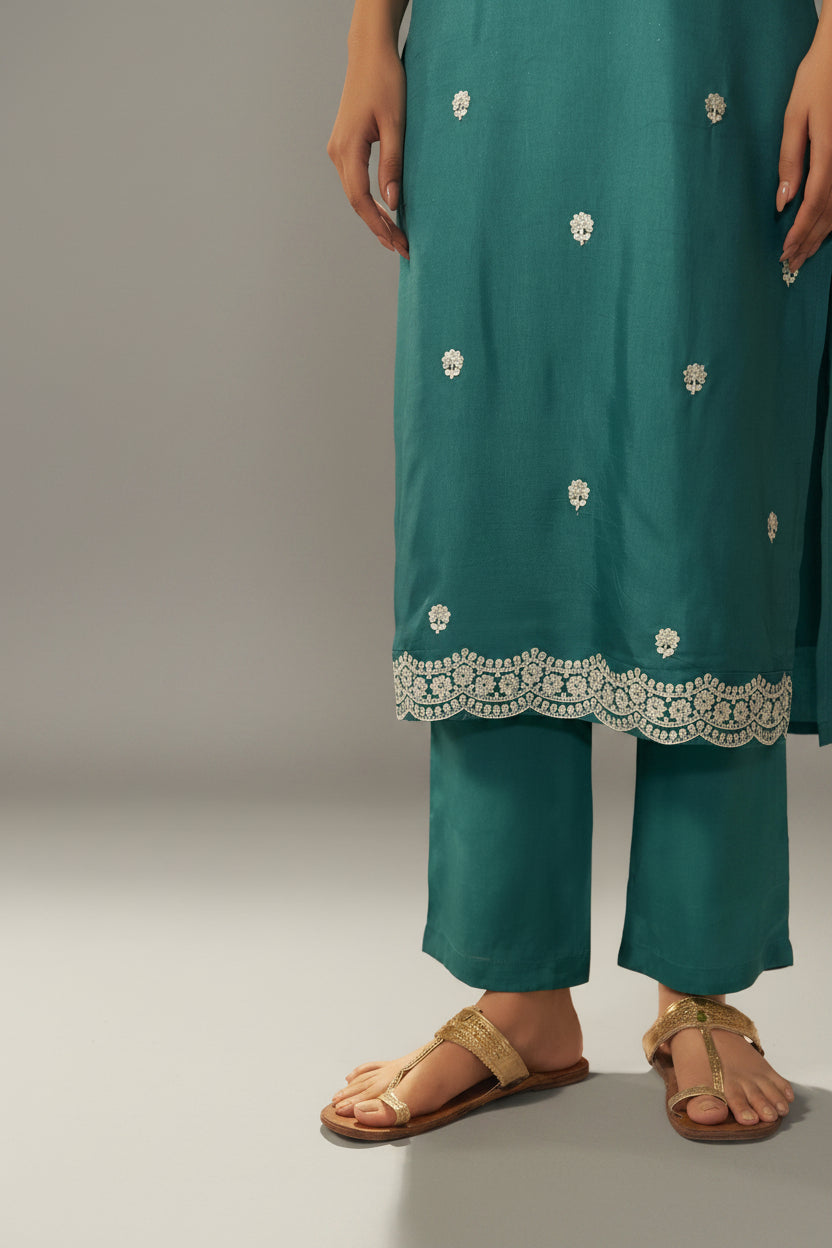 Rama Rani Chinnon Embroidered Festive Set