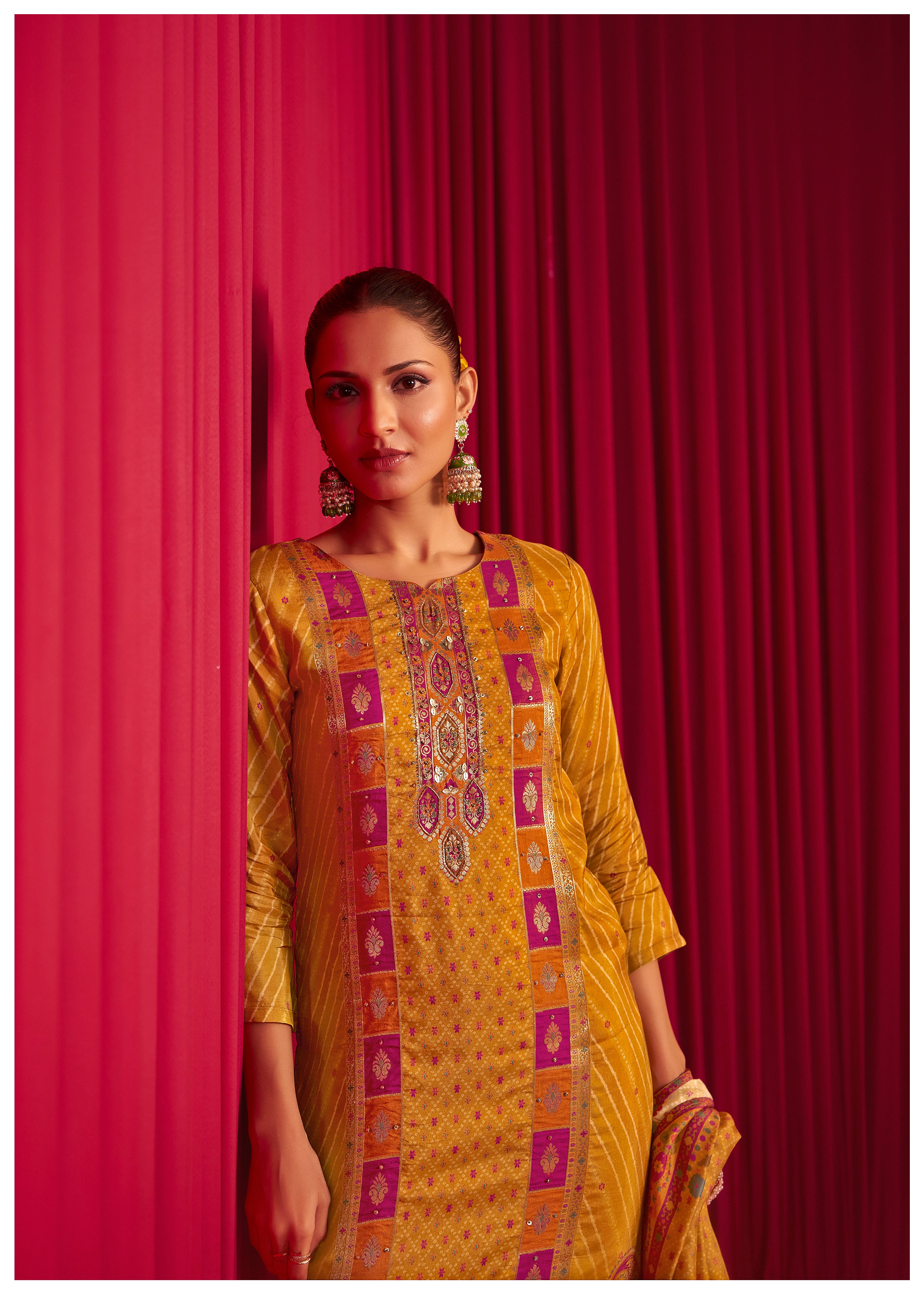 Position Print Russian Silk Kurta Set