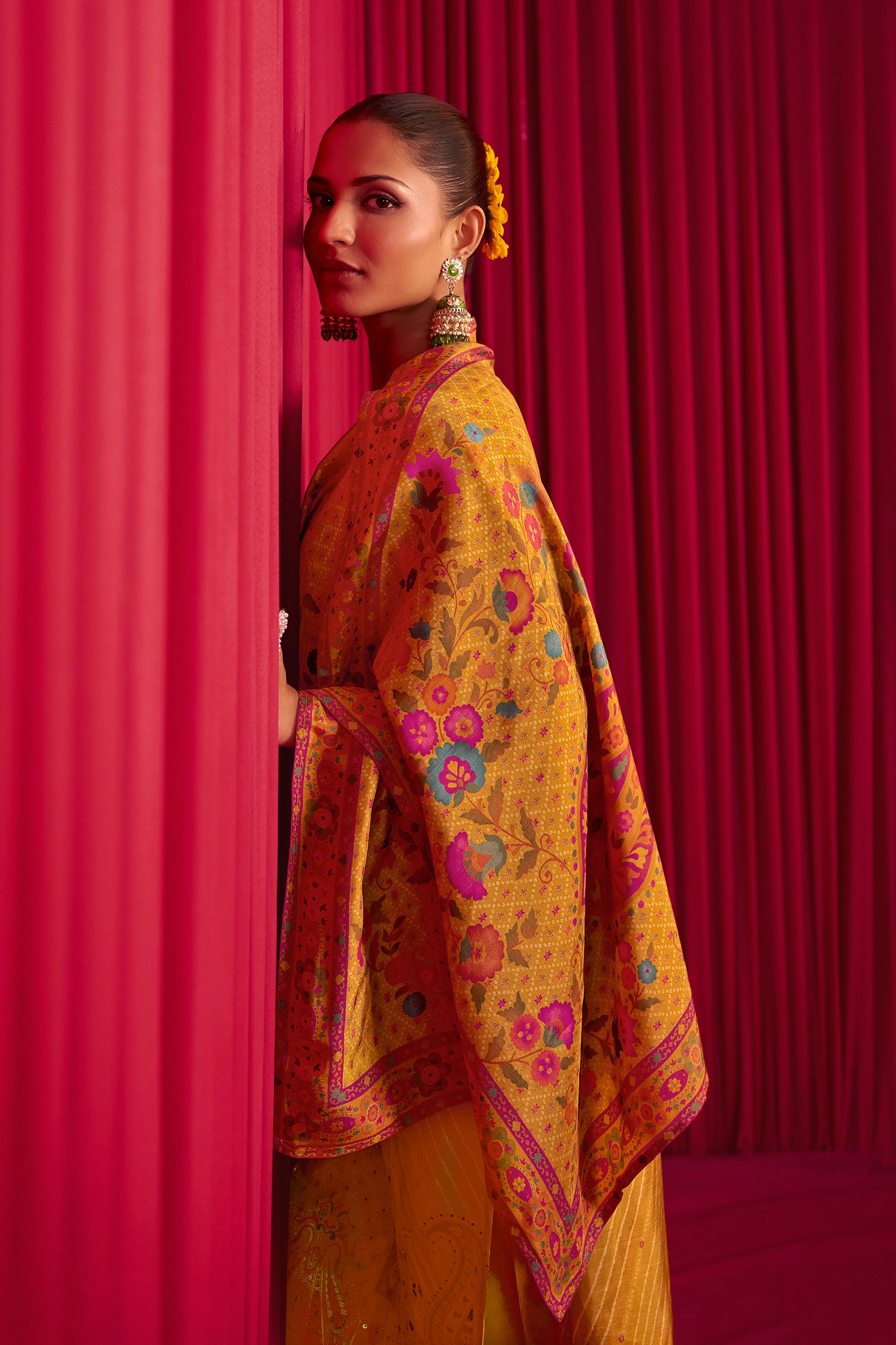 Position Print Russian Silk Kurta Set