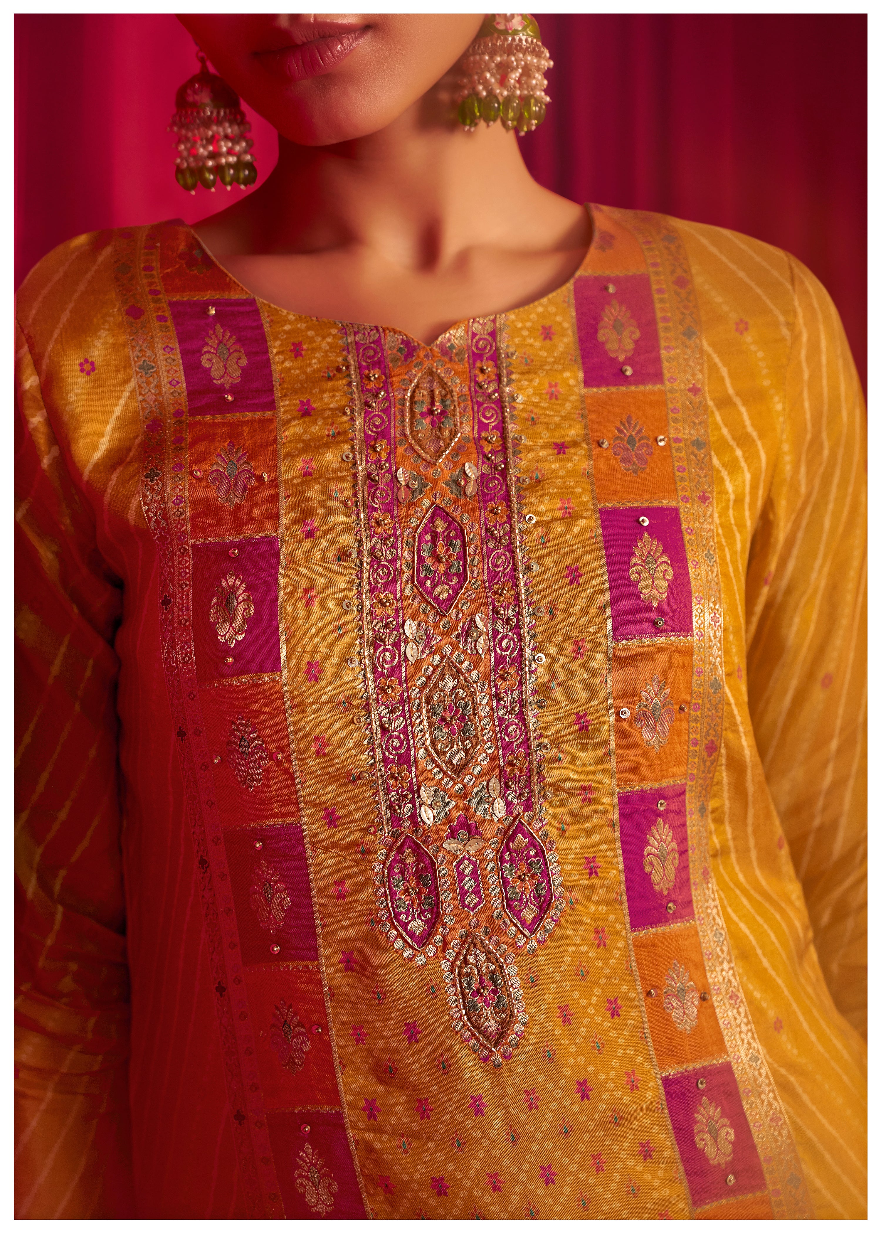 Position Print Russian Silk Kurta Set