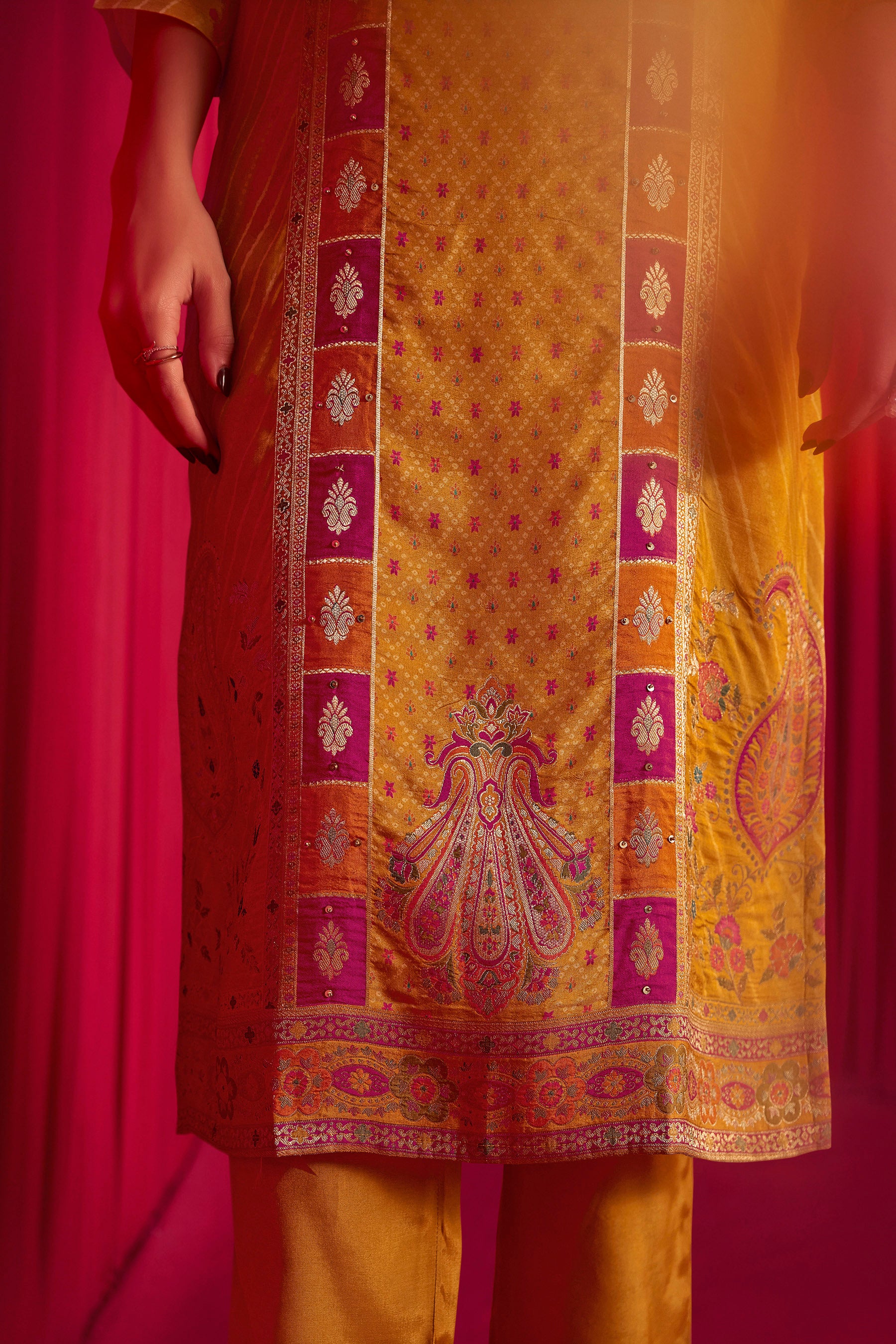 Position Print Russian Silk Kurta Set