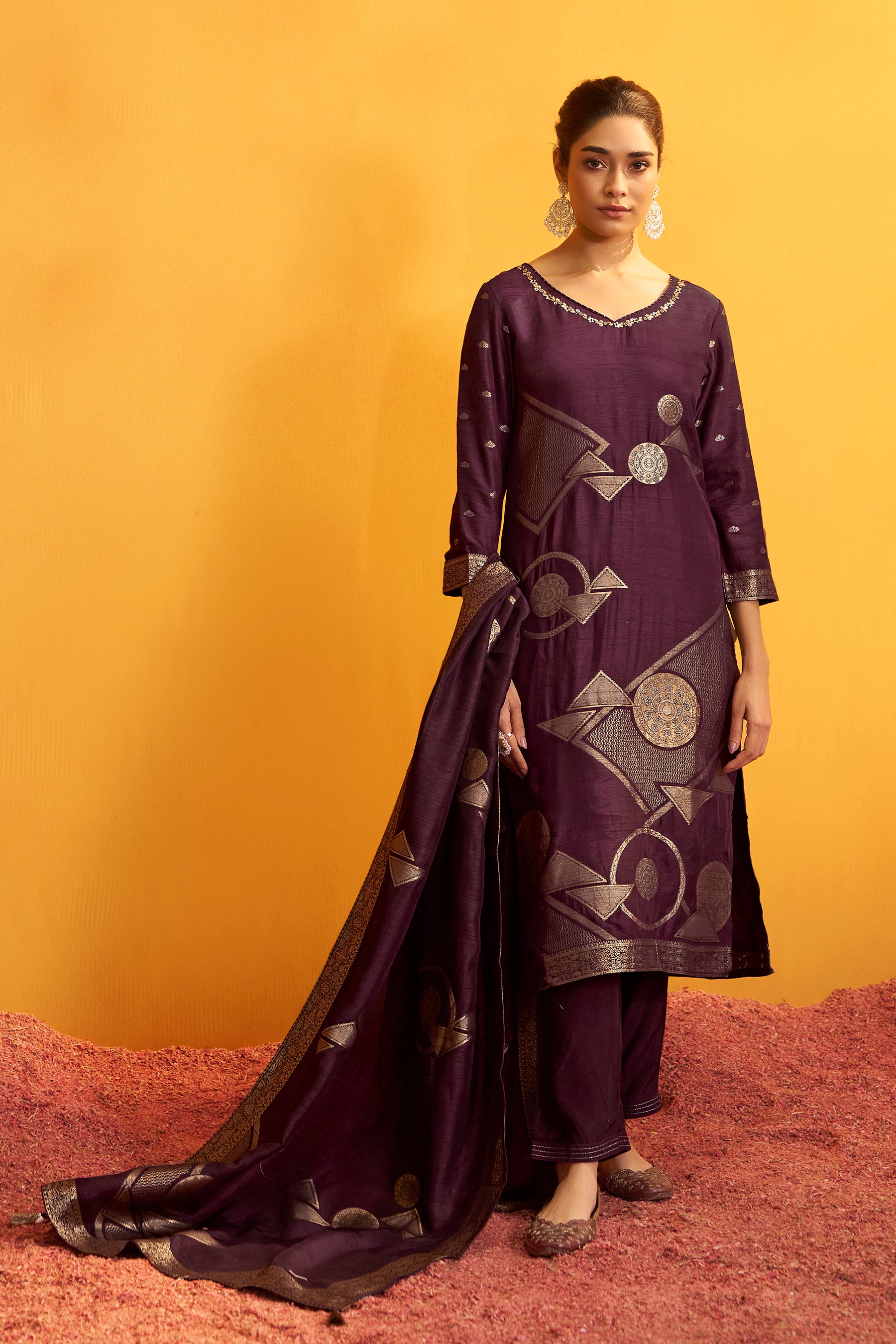 Russian Jacquard Set (Banglori Silk)