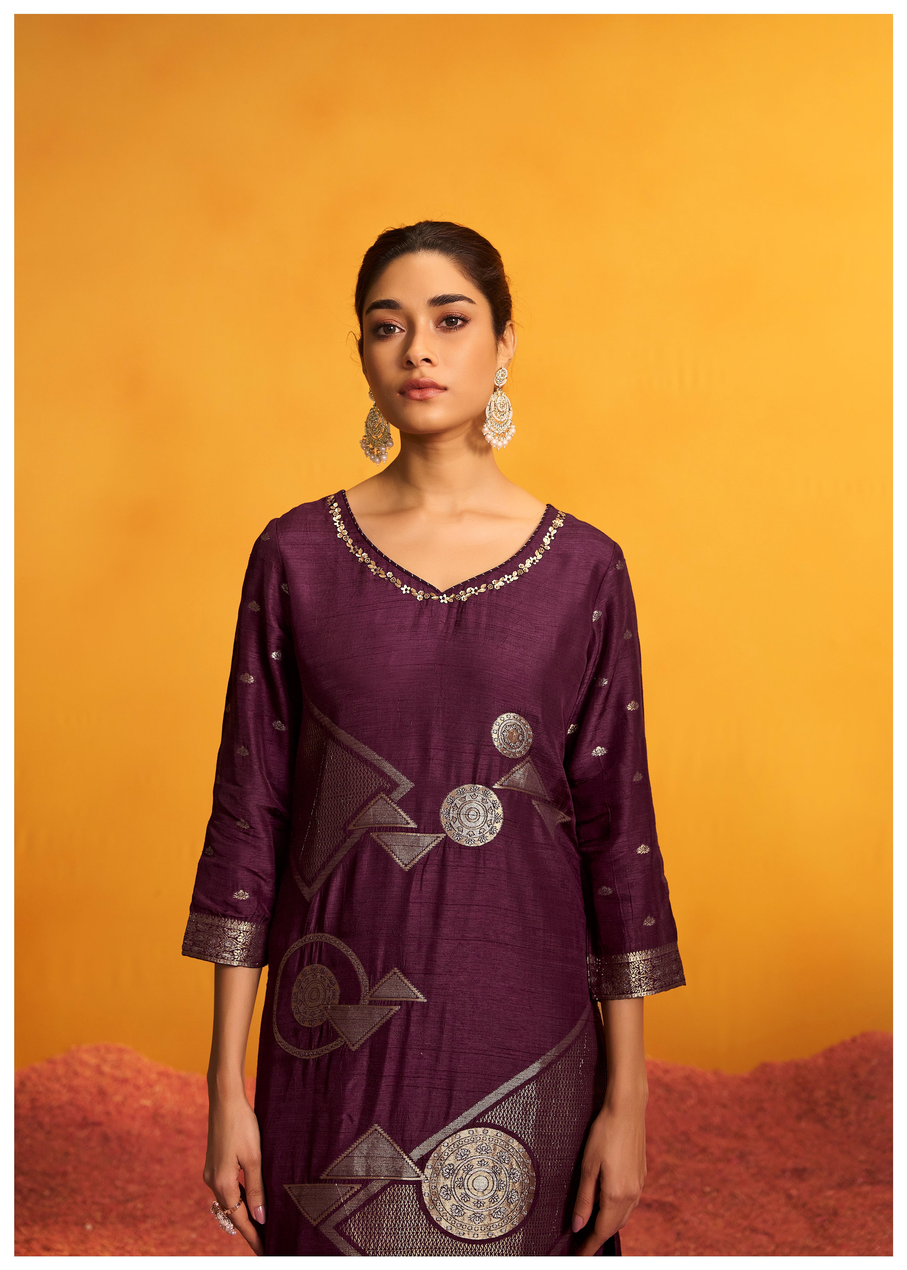 Russian Jacquard Set (Banglori Silk)