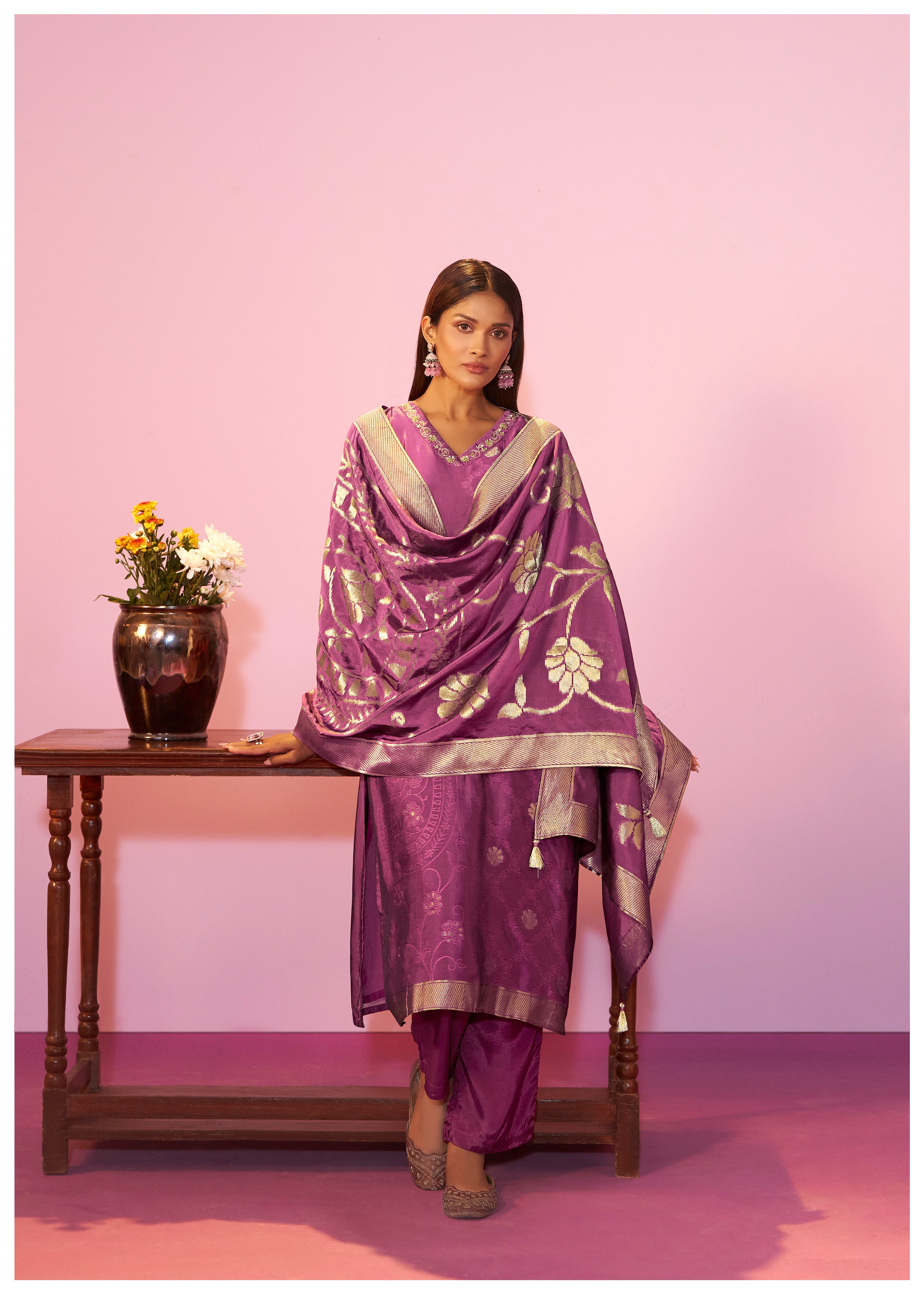 Yarn Dyed Viscose Kurta Set