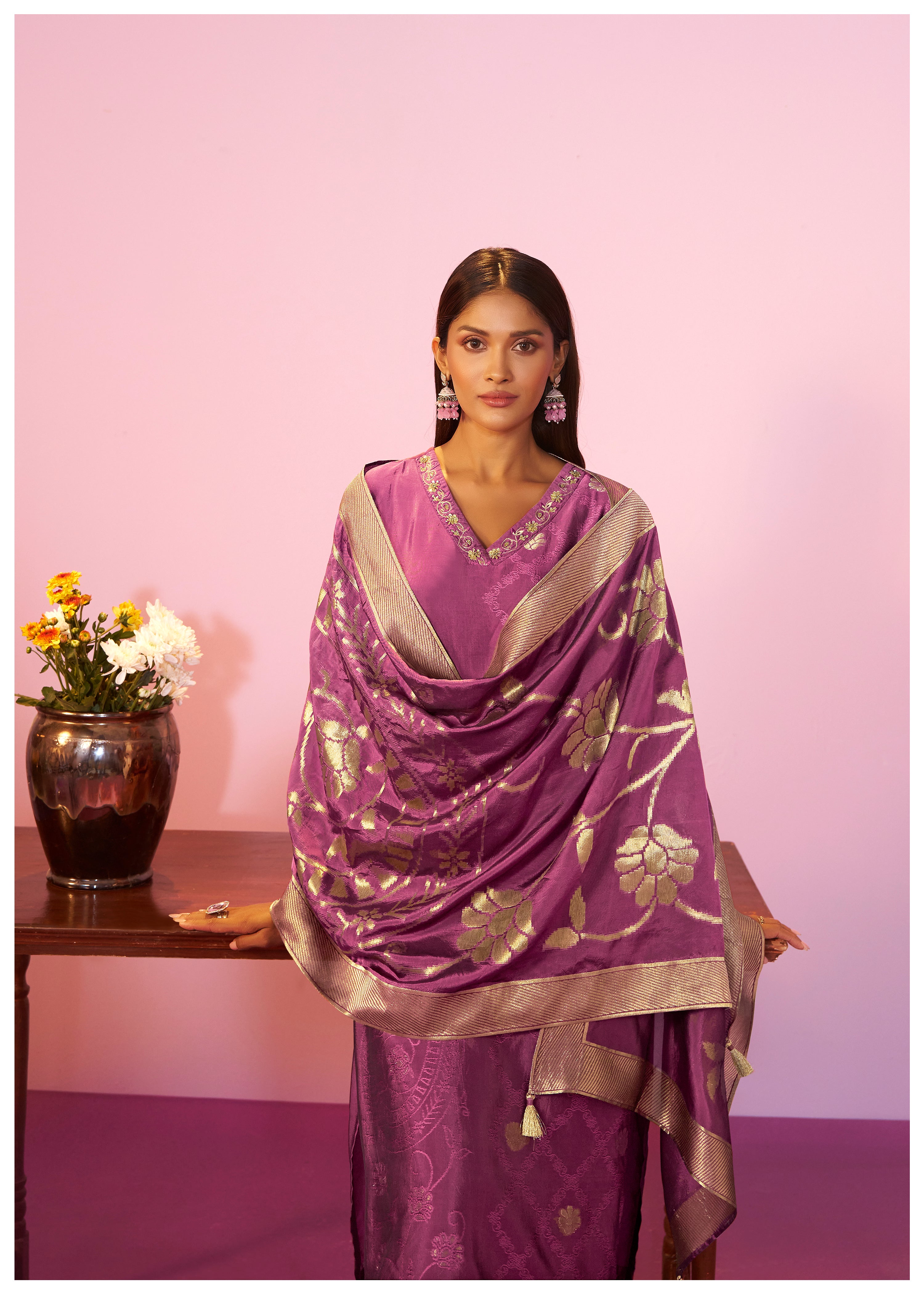 Yarn Dyed Viscose Kurta Set