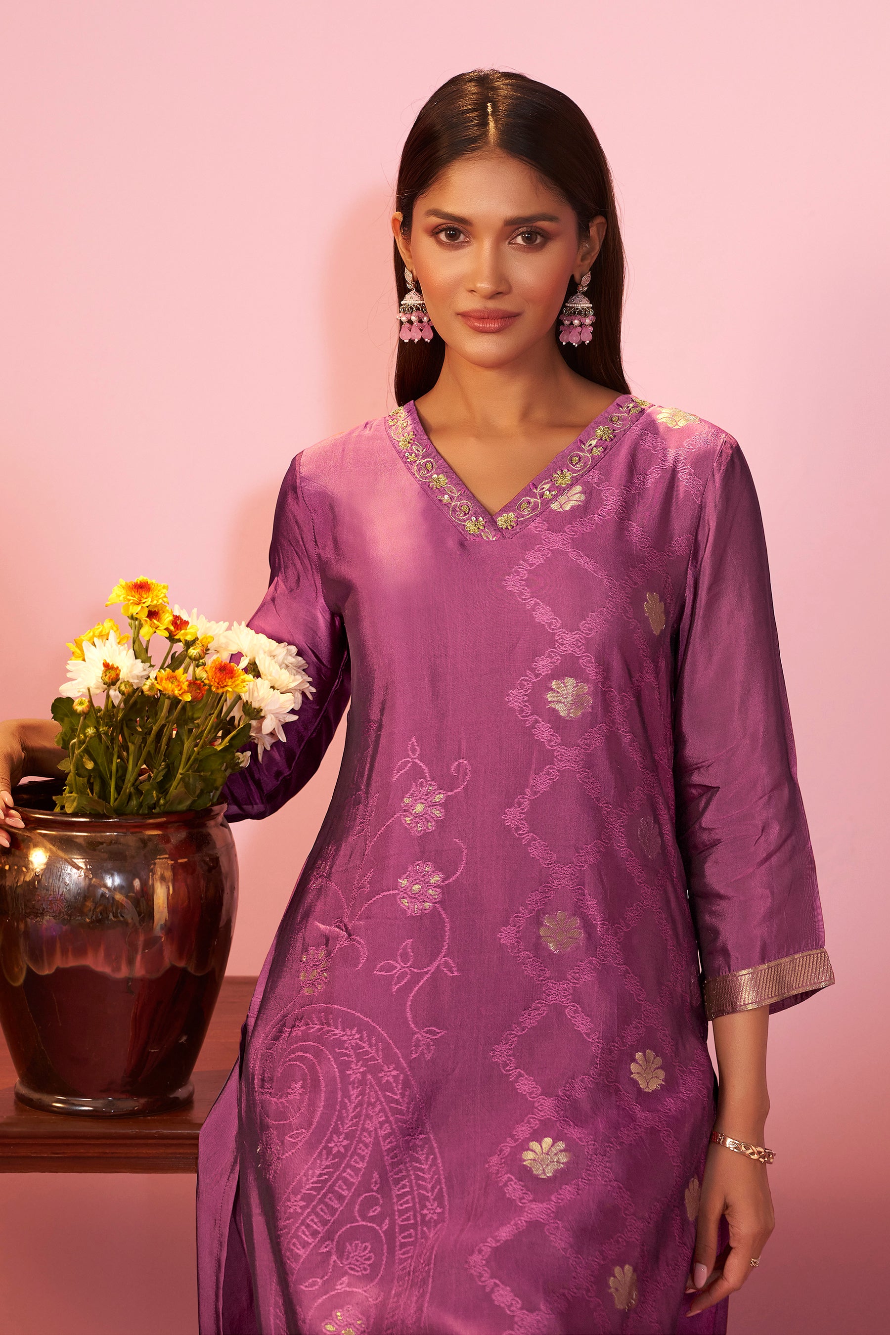 Yarn Dyed Viscose Kurta Set