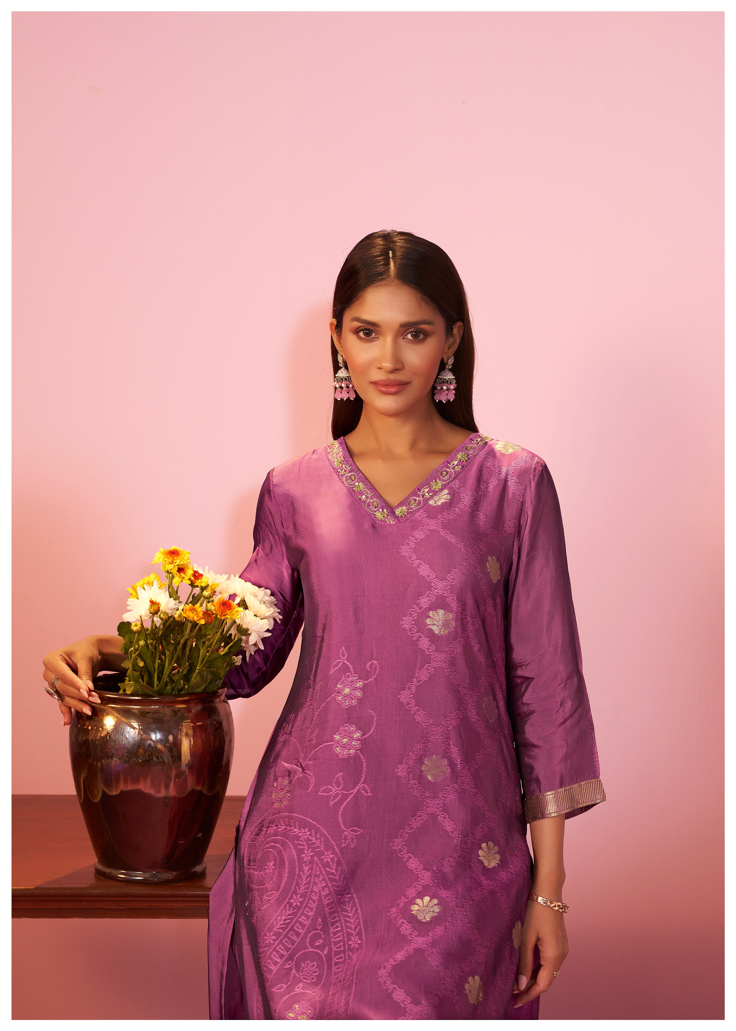 Yarn Dyed Viscose Kurta Set