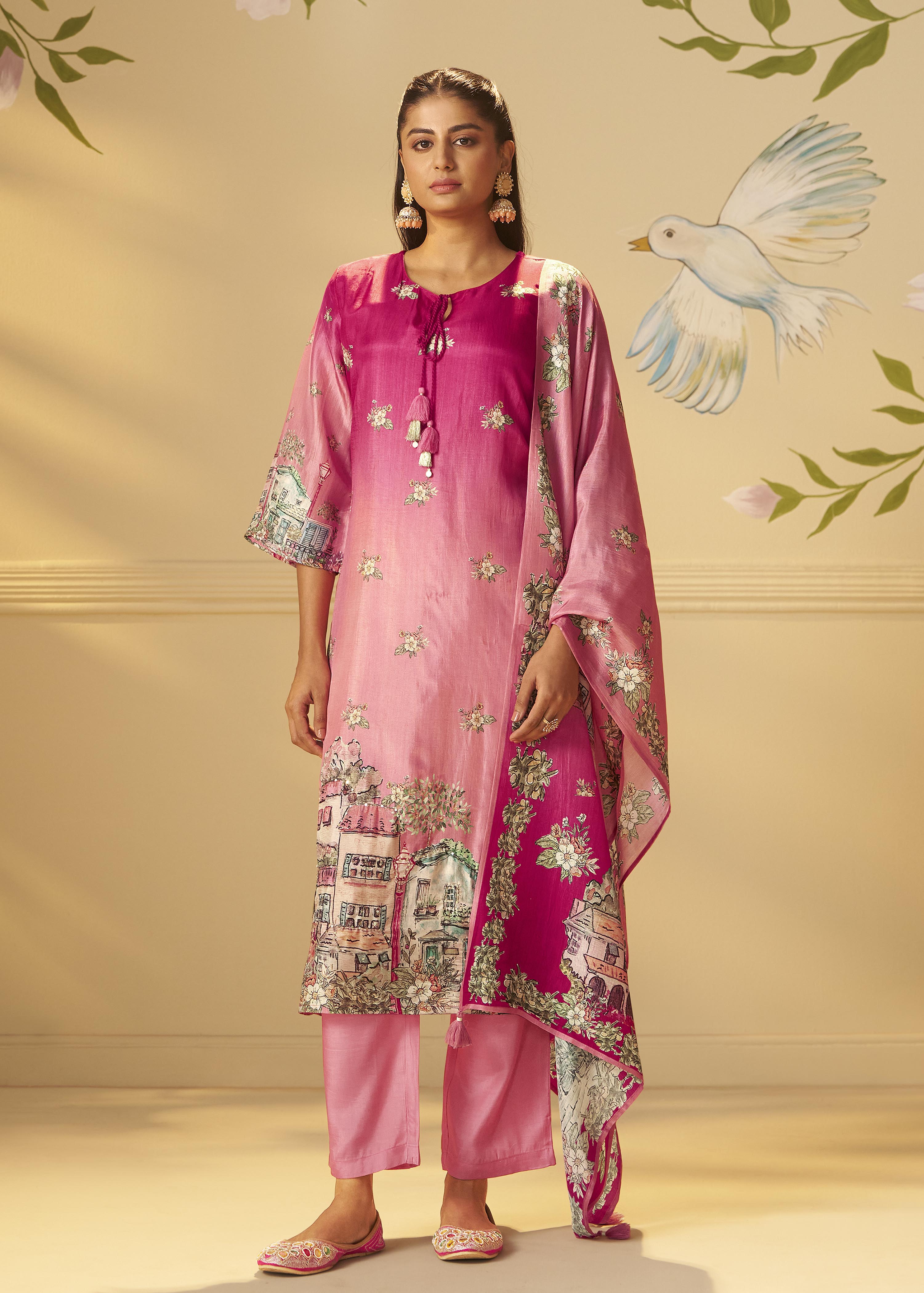 Rani Glow Dola Digital Kurta Set