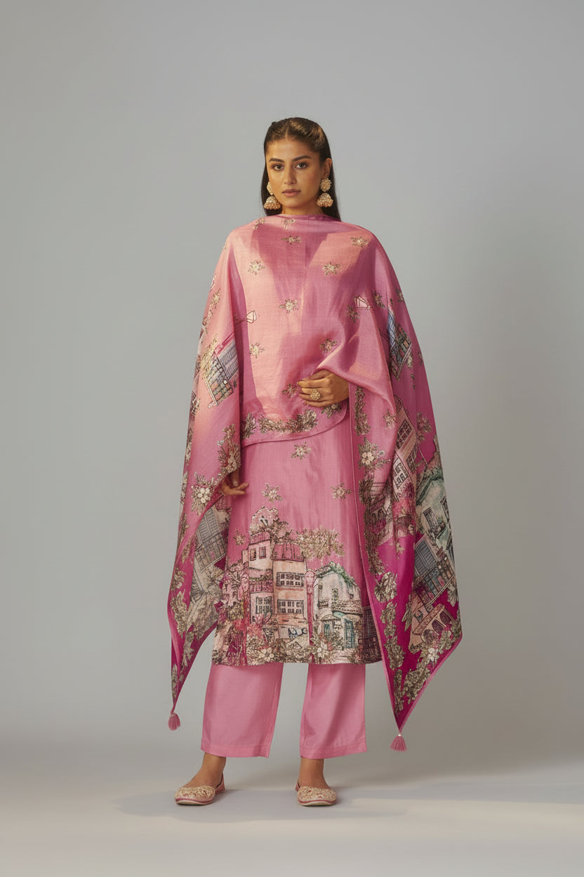 Rani Glow Dola Digital Kurta Set
