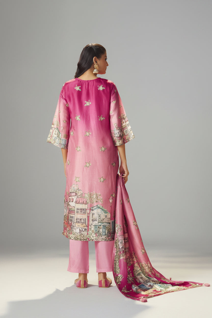 Rani Glow Dola Digital Kurta Set