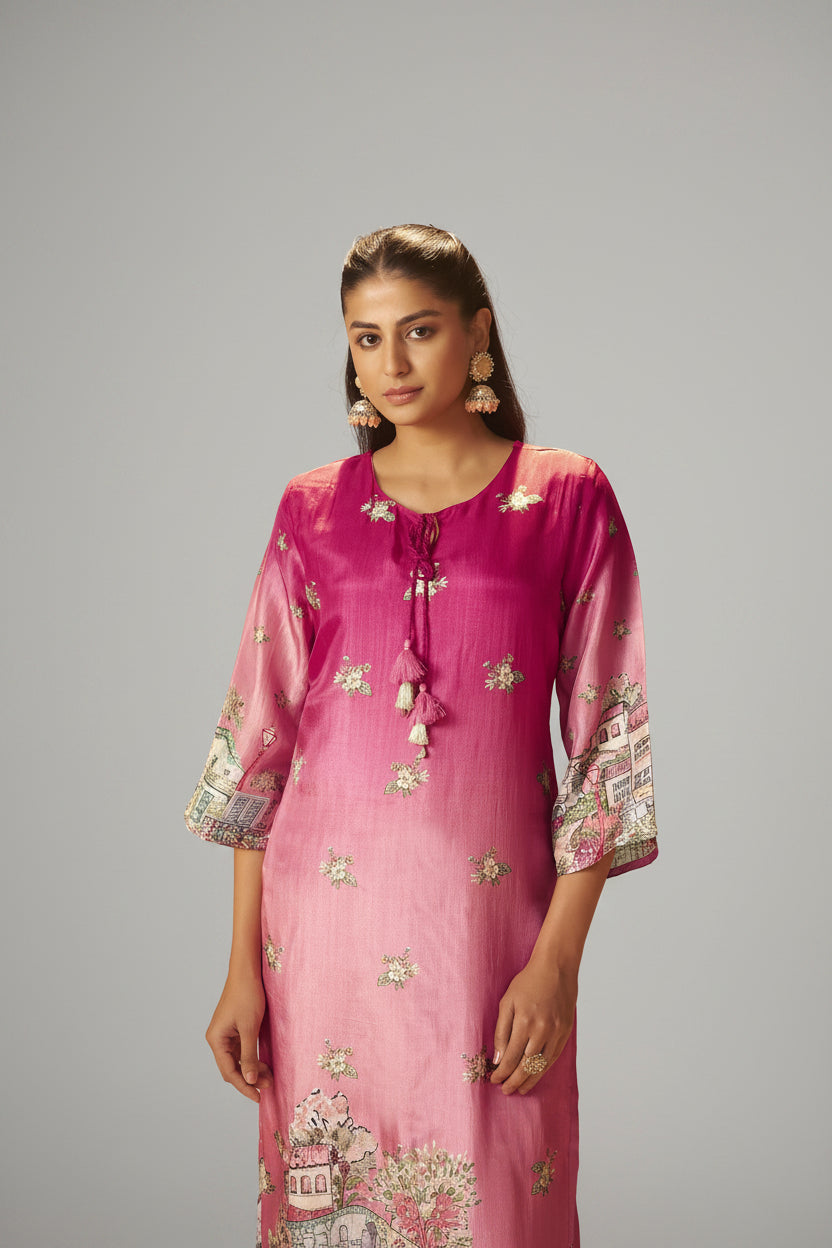 Rani Glow Dola Digital Kurta Set