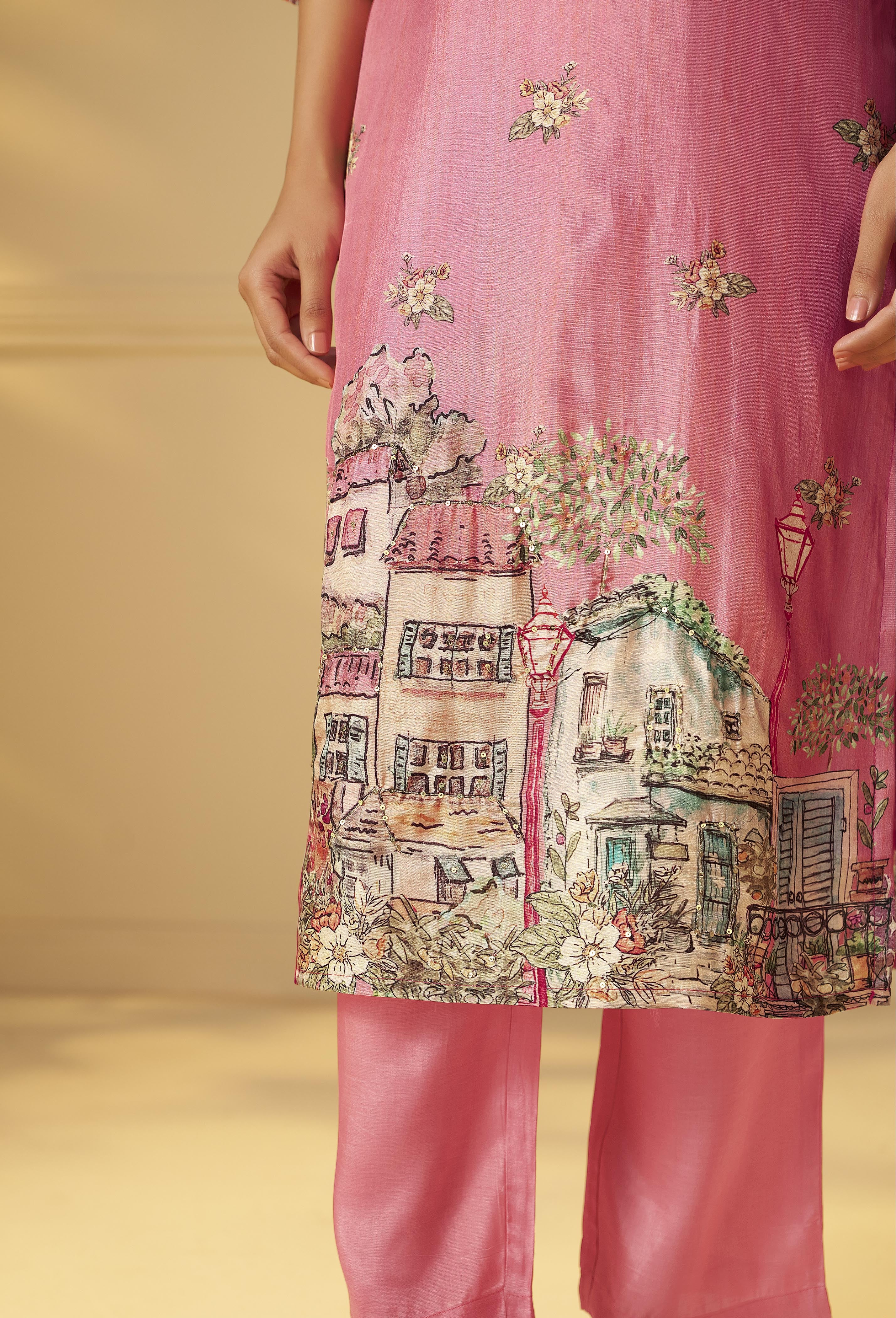 Rani Glow Dola Digital Kurta Set