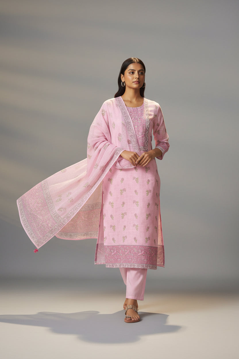 Blush Bloom Linen Cotton Digital Set