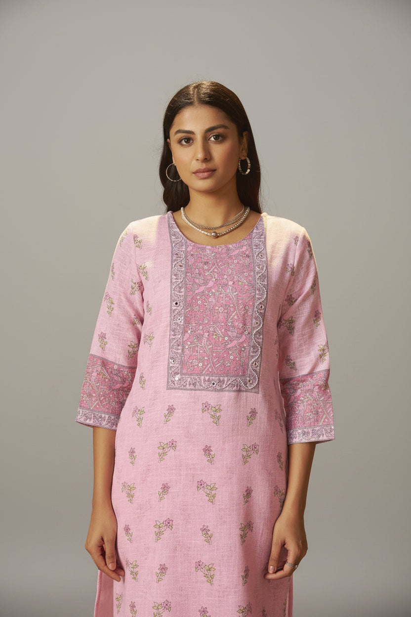 Blush Bloom Linen Cotton Digital Set