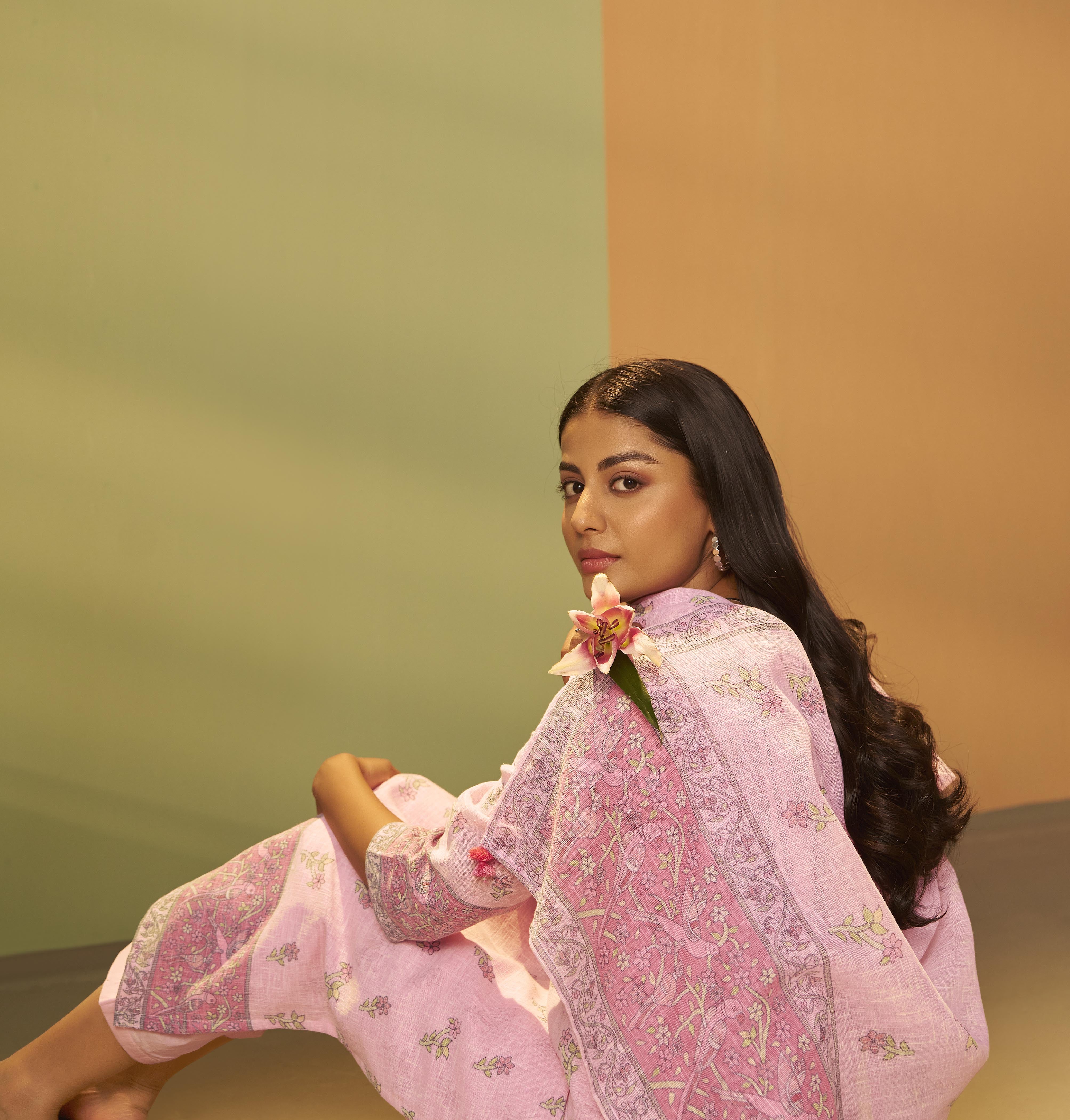 Blush Bloom Linen Cotton Digital Set