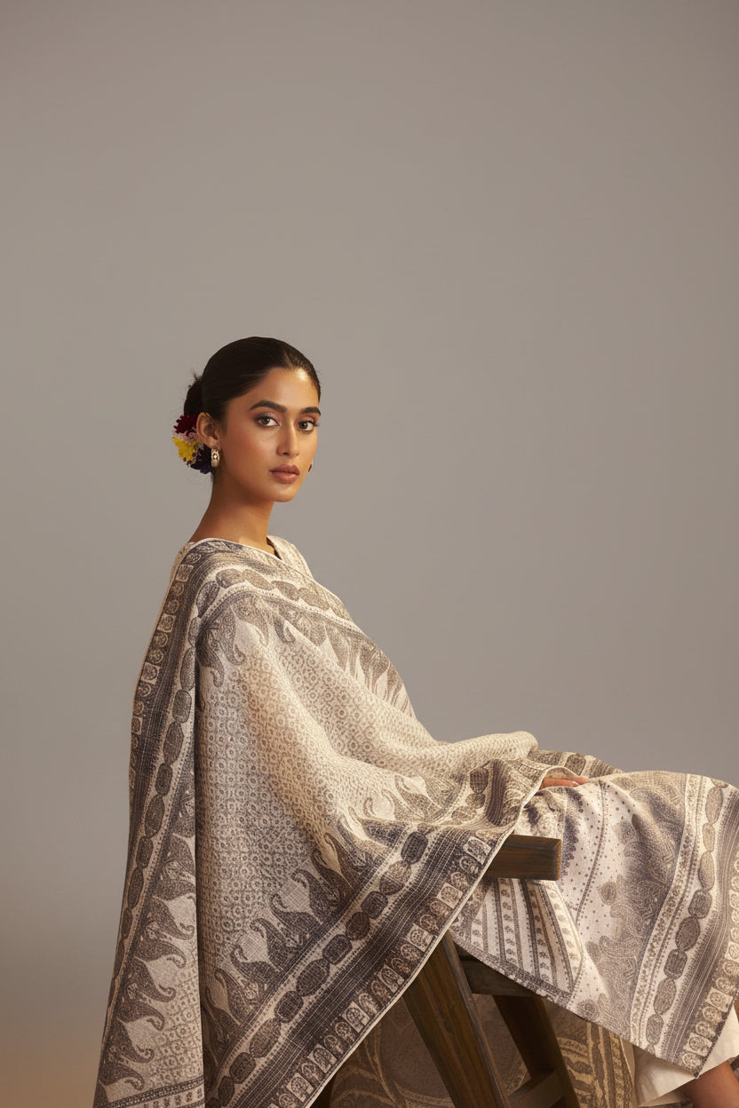 Classic Ivory Linen Cotton Kurta Set