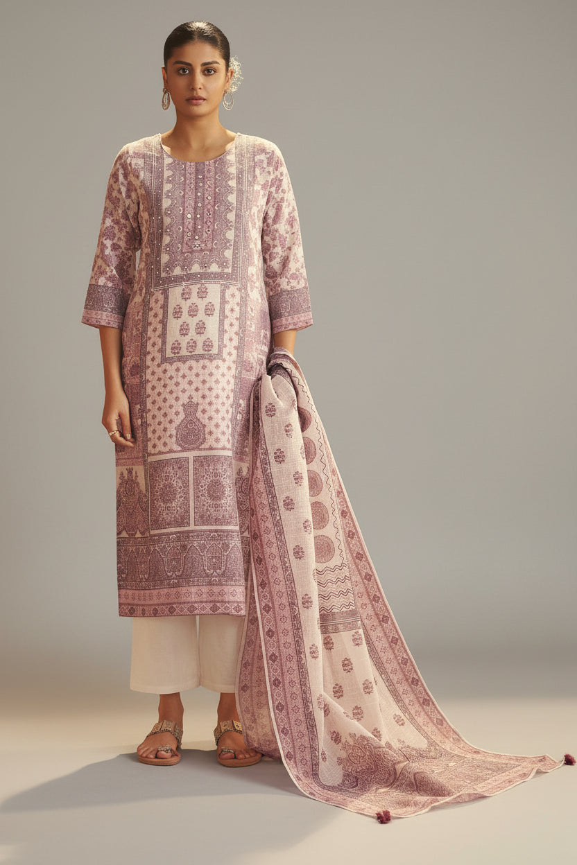 Pearl Mist Linen Cotton Digital Set