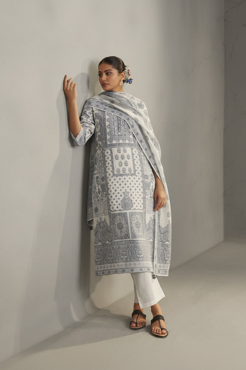 Ivory Ease Linen Cotton Kurta Set