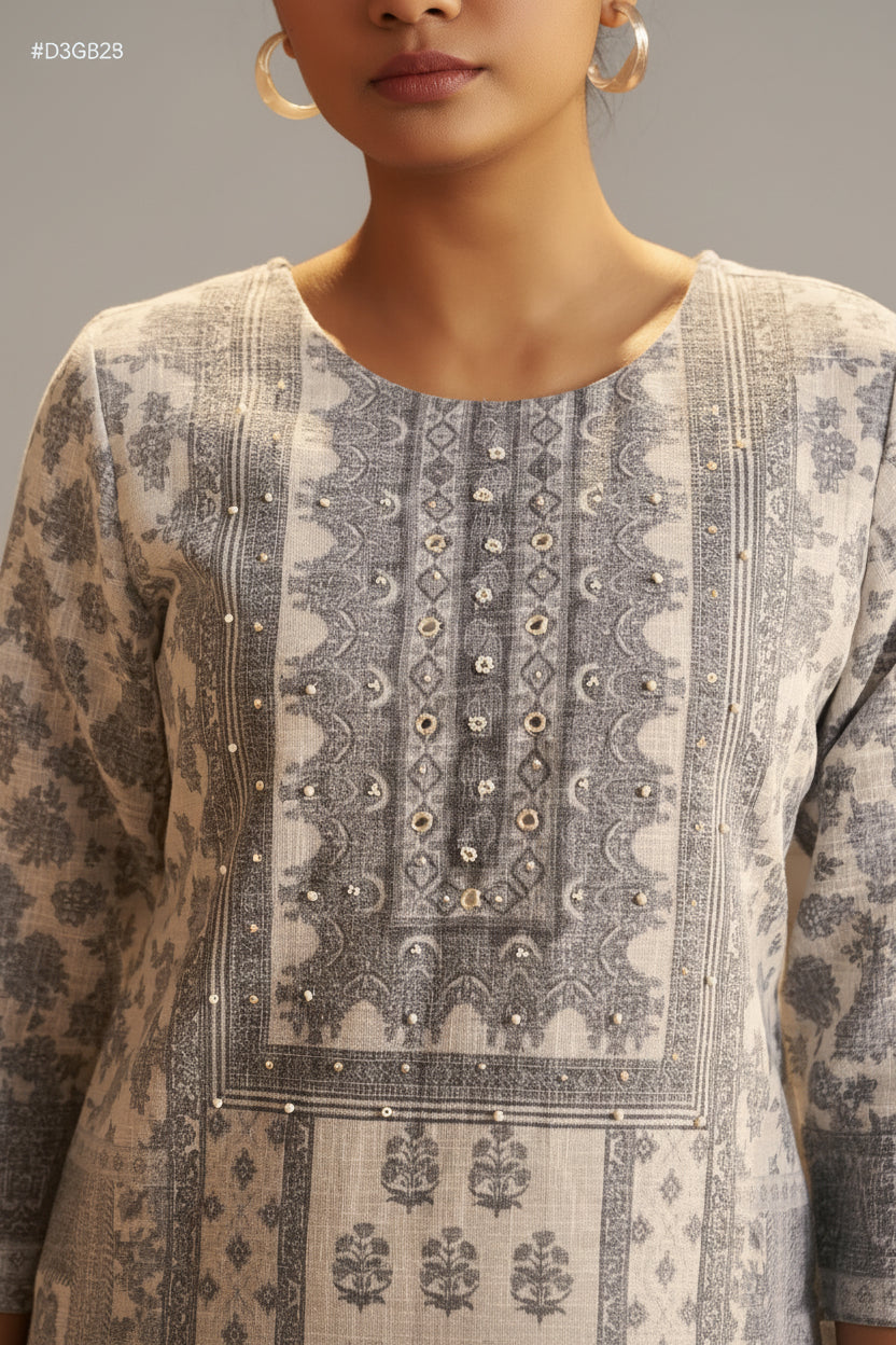 Ivory Ease Linen Cotton Kurta Set