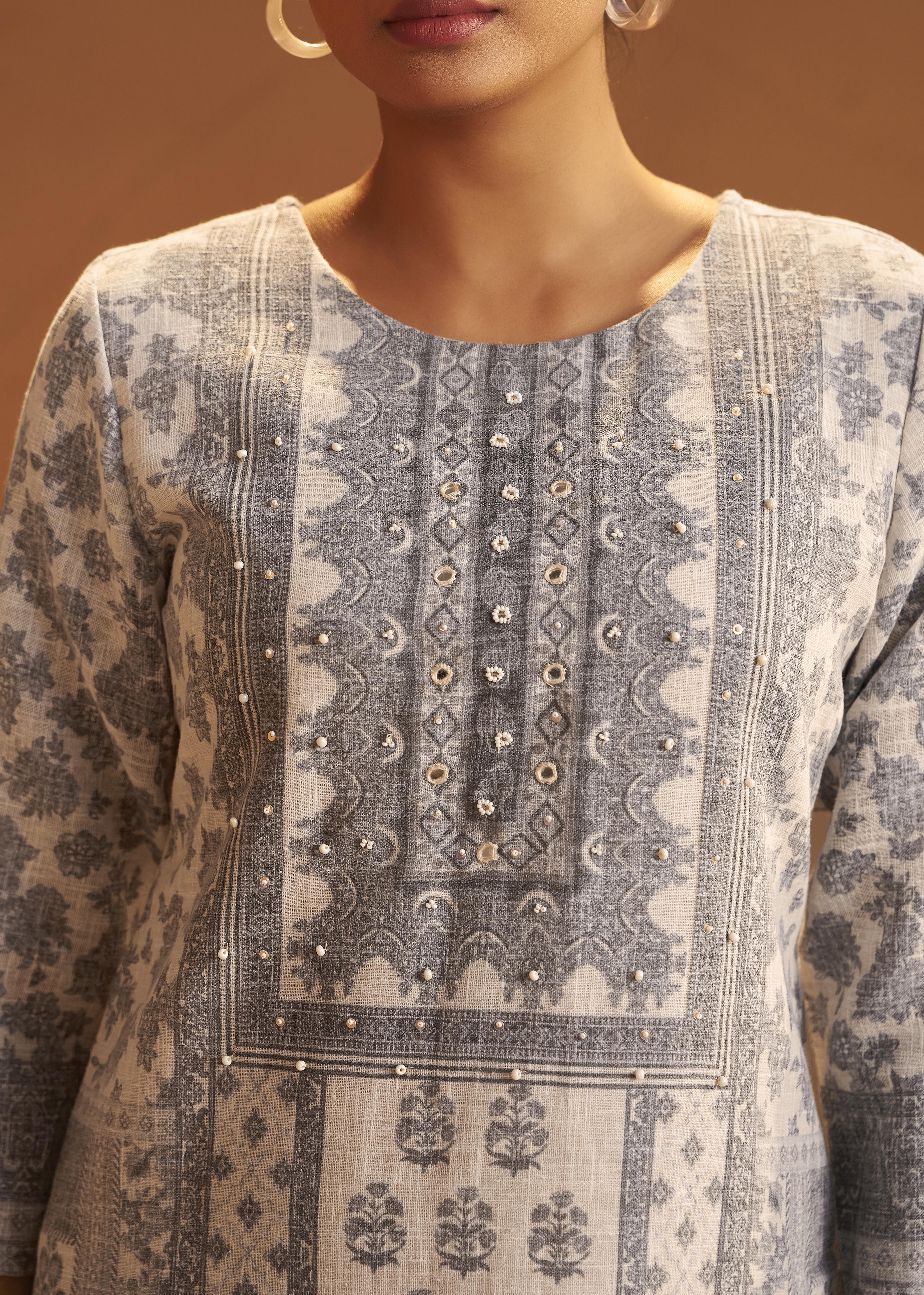 Ivory Ease Linen Cotton Kurta Set