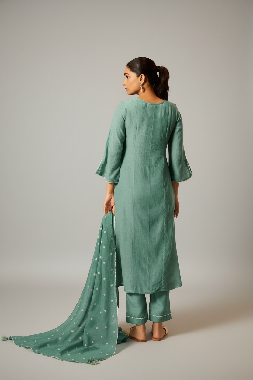 Ocean Mint Embroidered Kurta Set