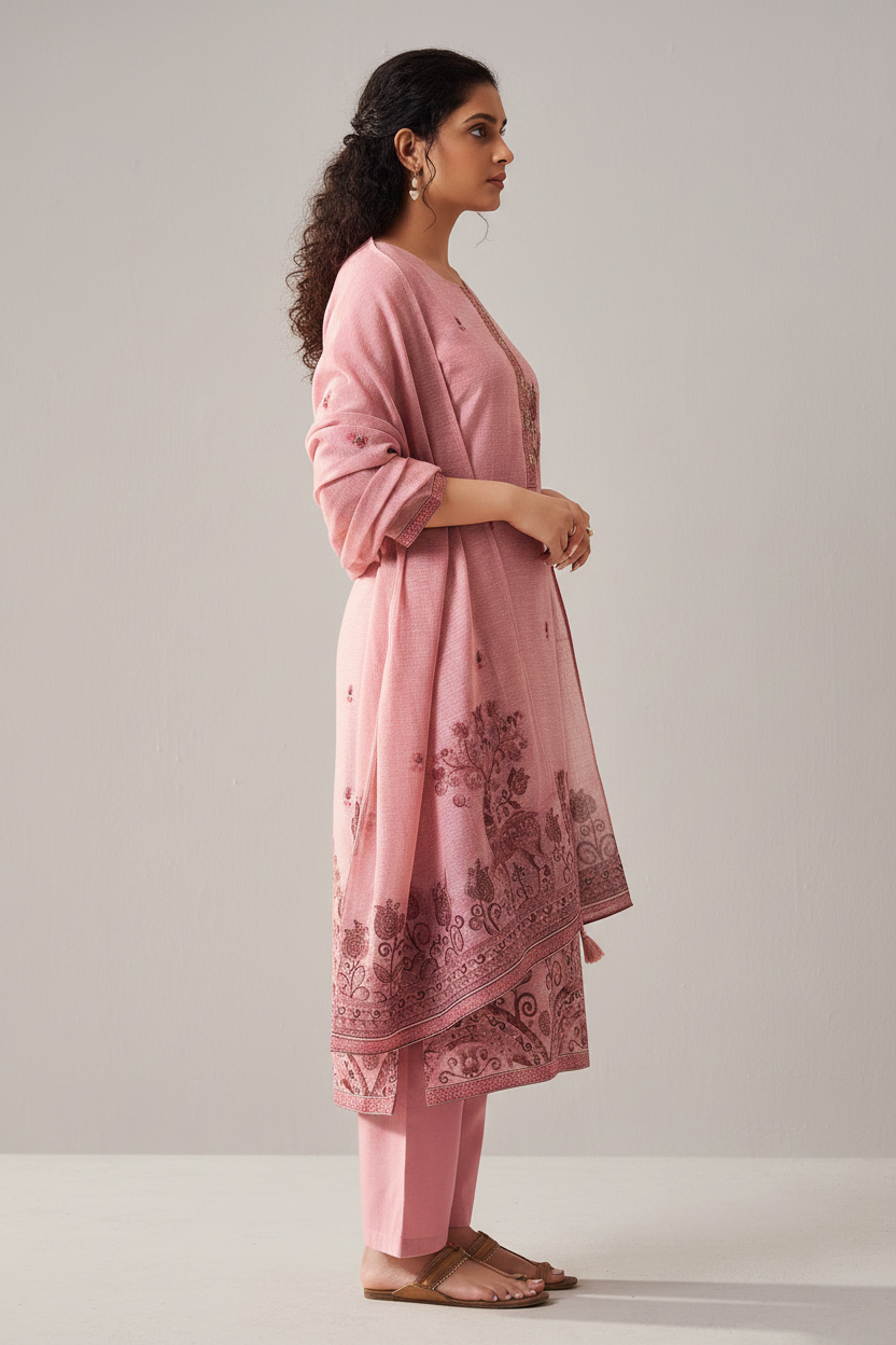 Plum Blush Embroidered Kurta Set