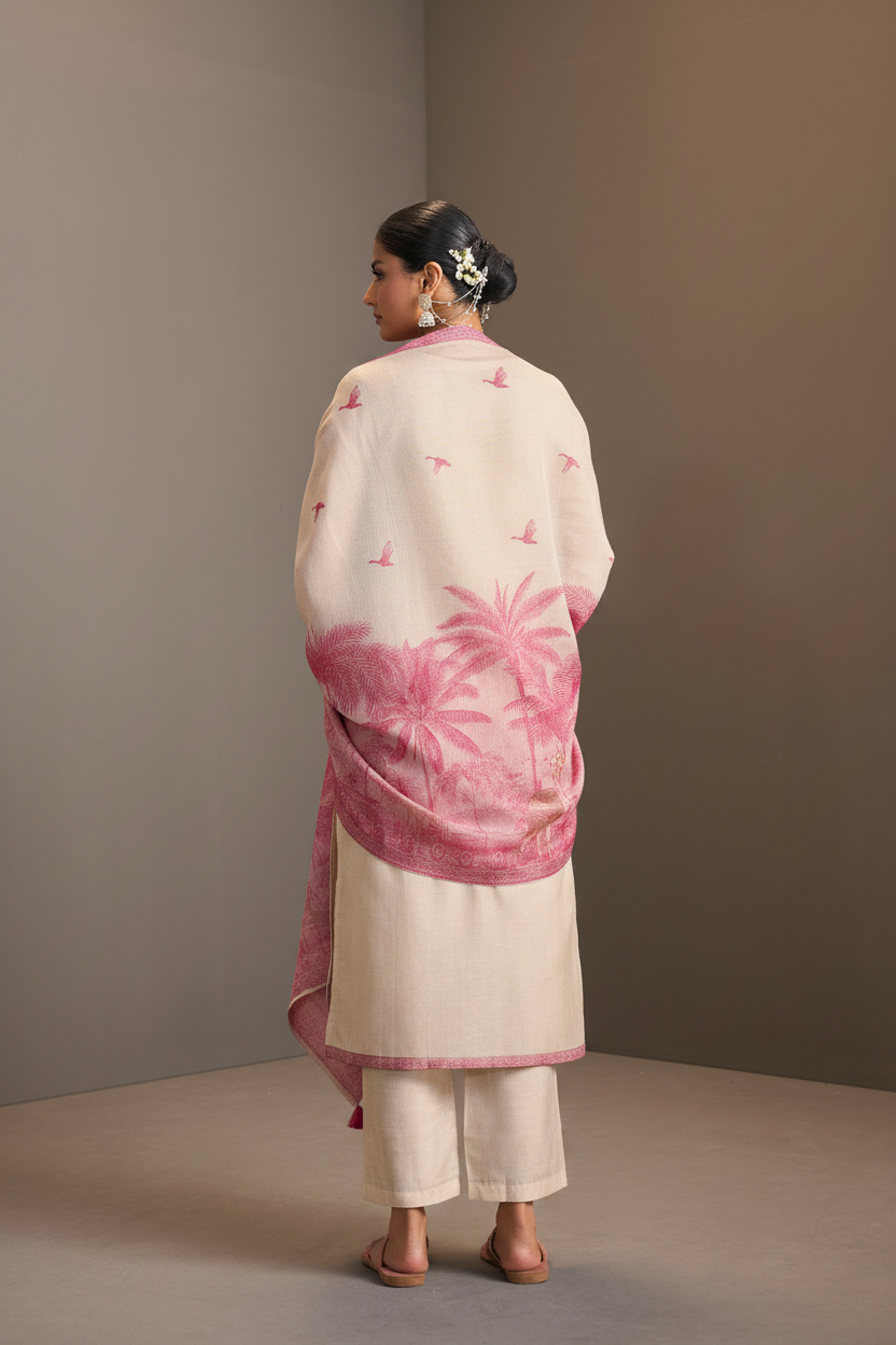 Soft Rosé Embroidered Kurta Set