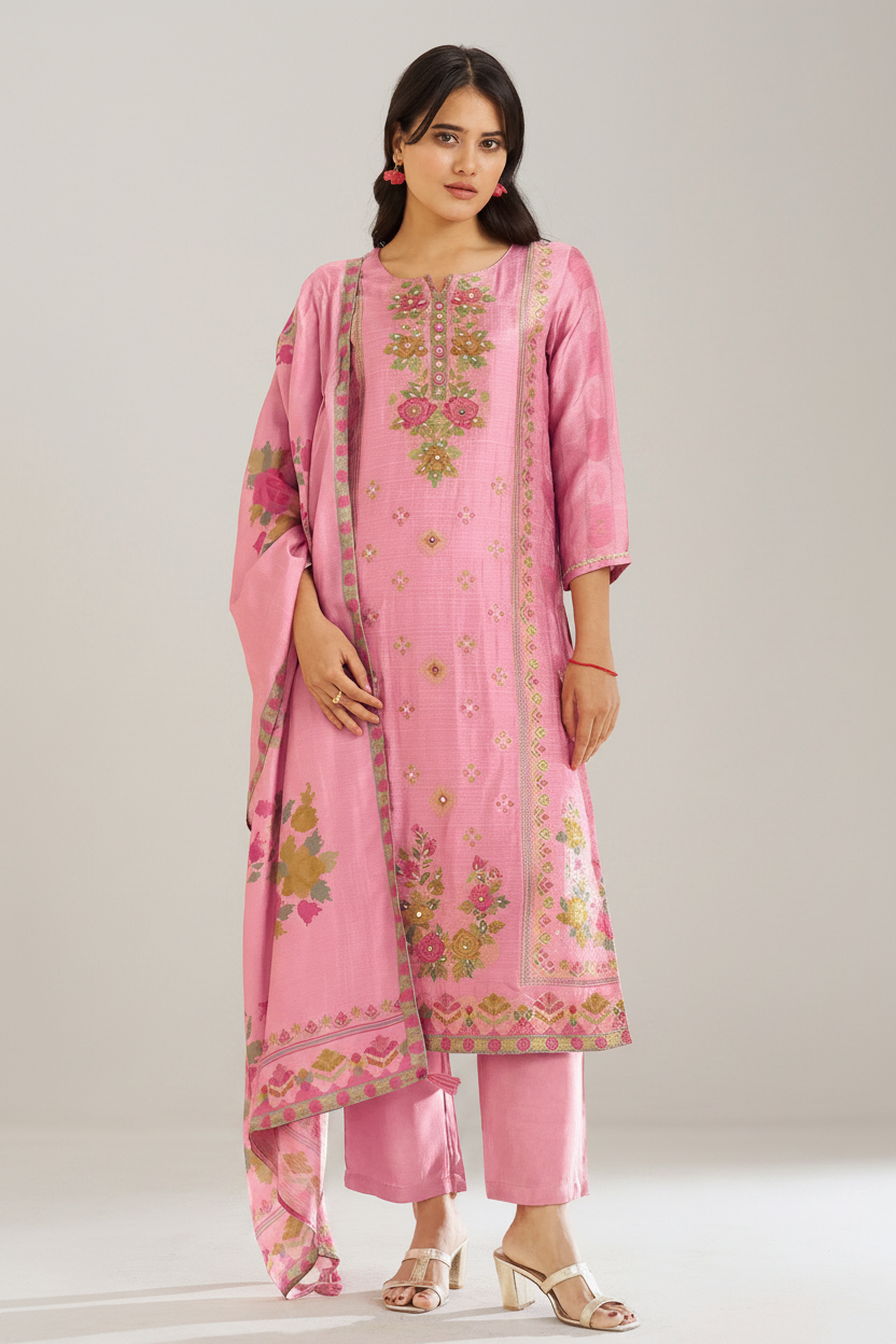 Rose Reverie Printed Kurta Set