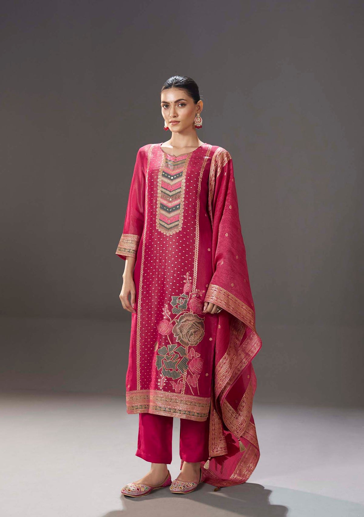 Rani Apsara Tissue-Organza Meena-Jacquard Kurta Set