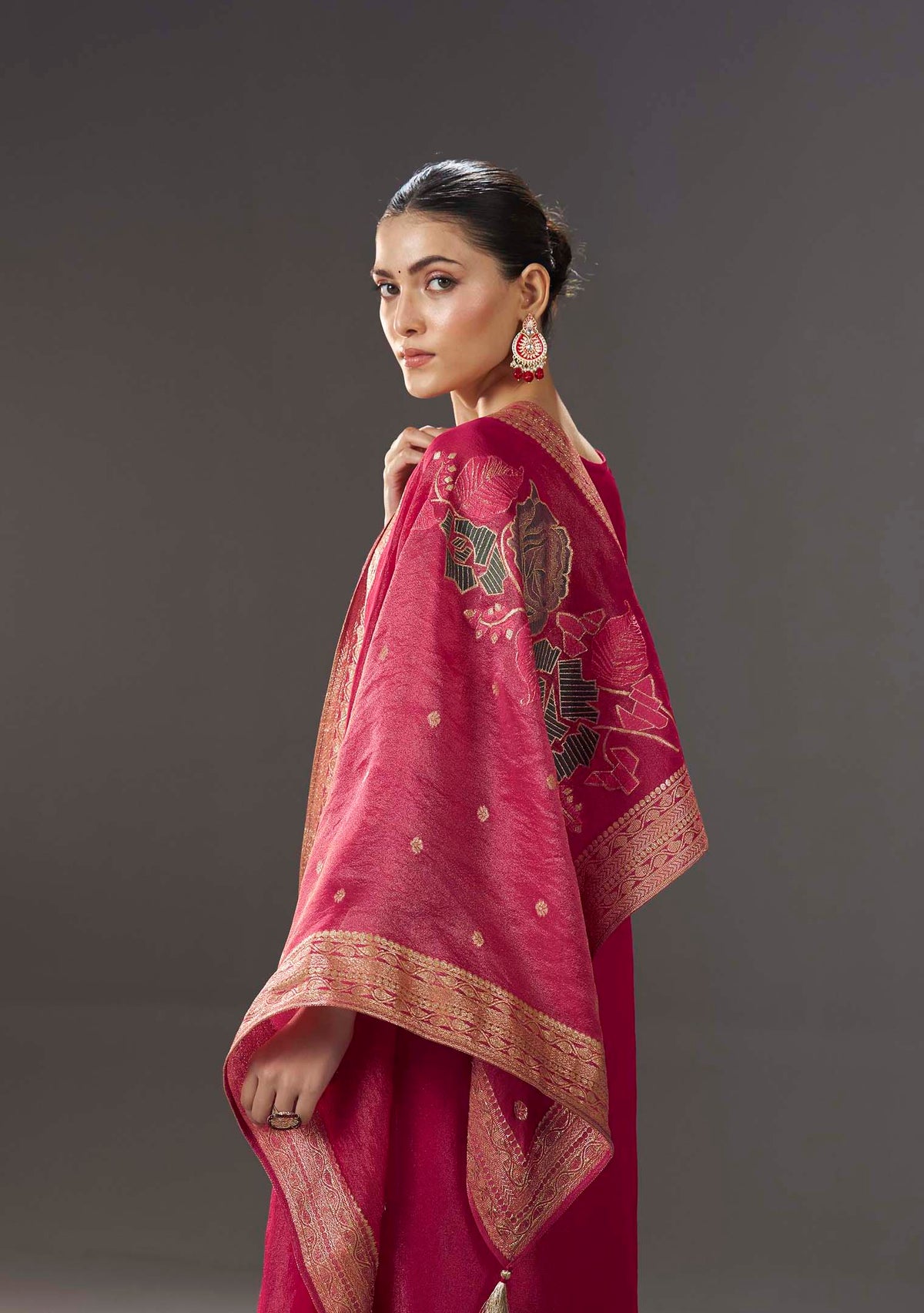 Rani Apsara Tissue-Organza Meena-Jacquard Kurta Set