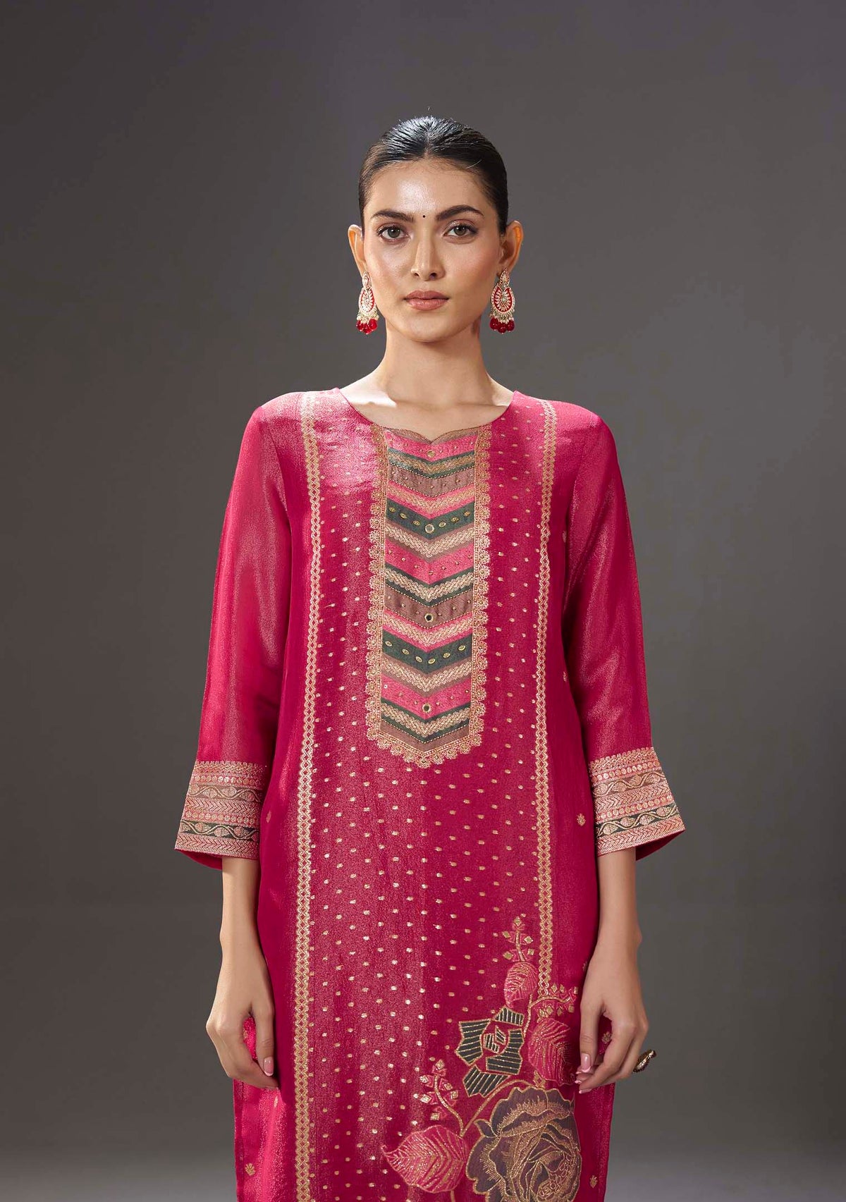 Rani Apsara Tissue-Organza Meena-Jacquard Kurta Set