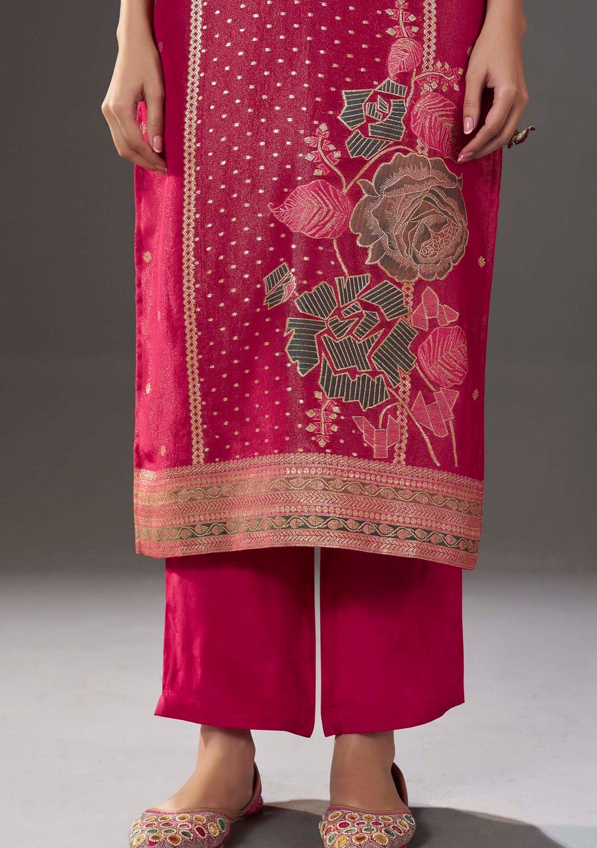 Rani Apsara Tissue-Organza Meena-Jacquard Kurta Set