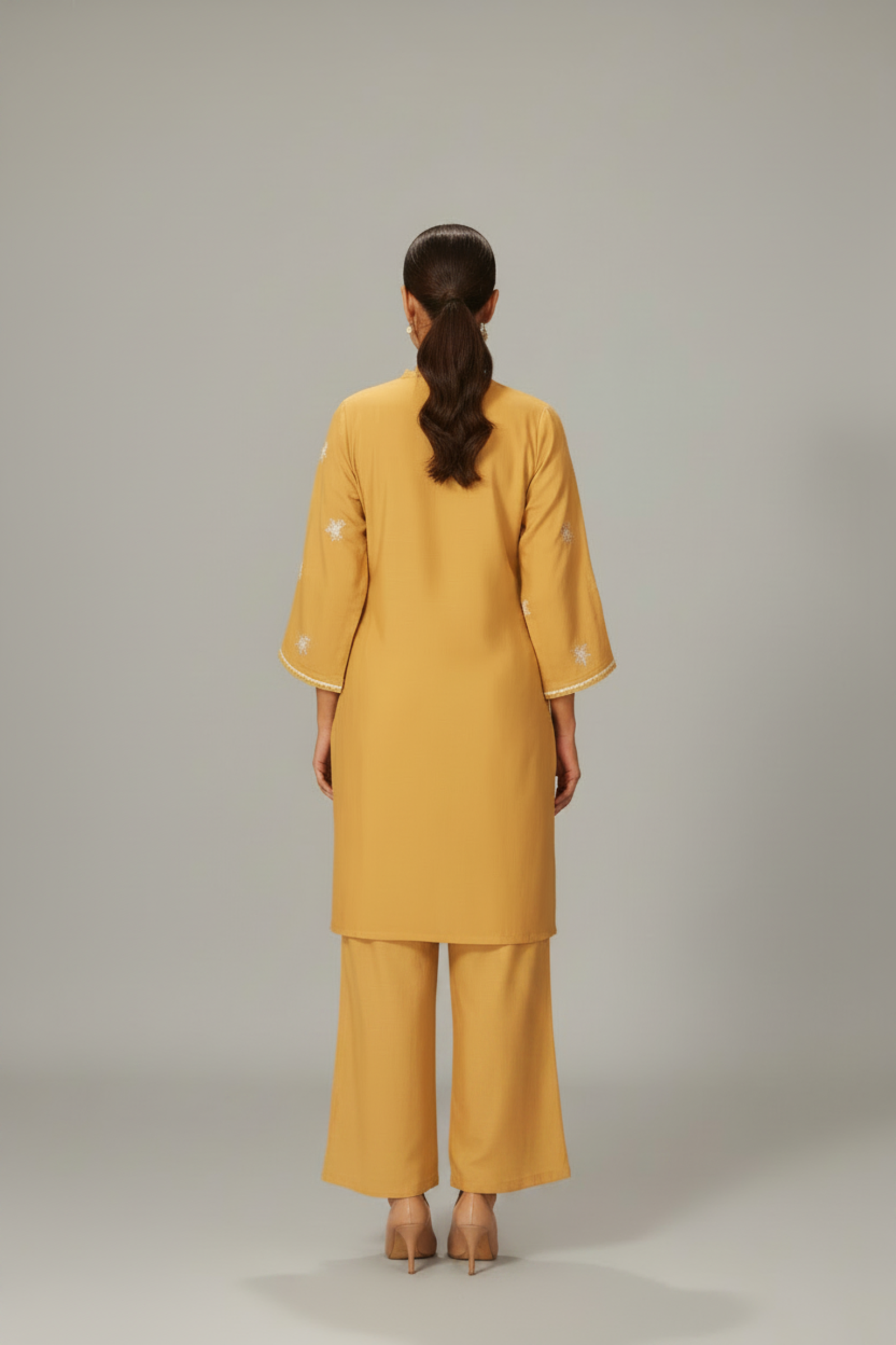 Honey Gold Mul Chanderi Co-ord Set